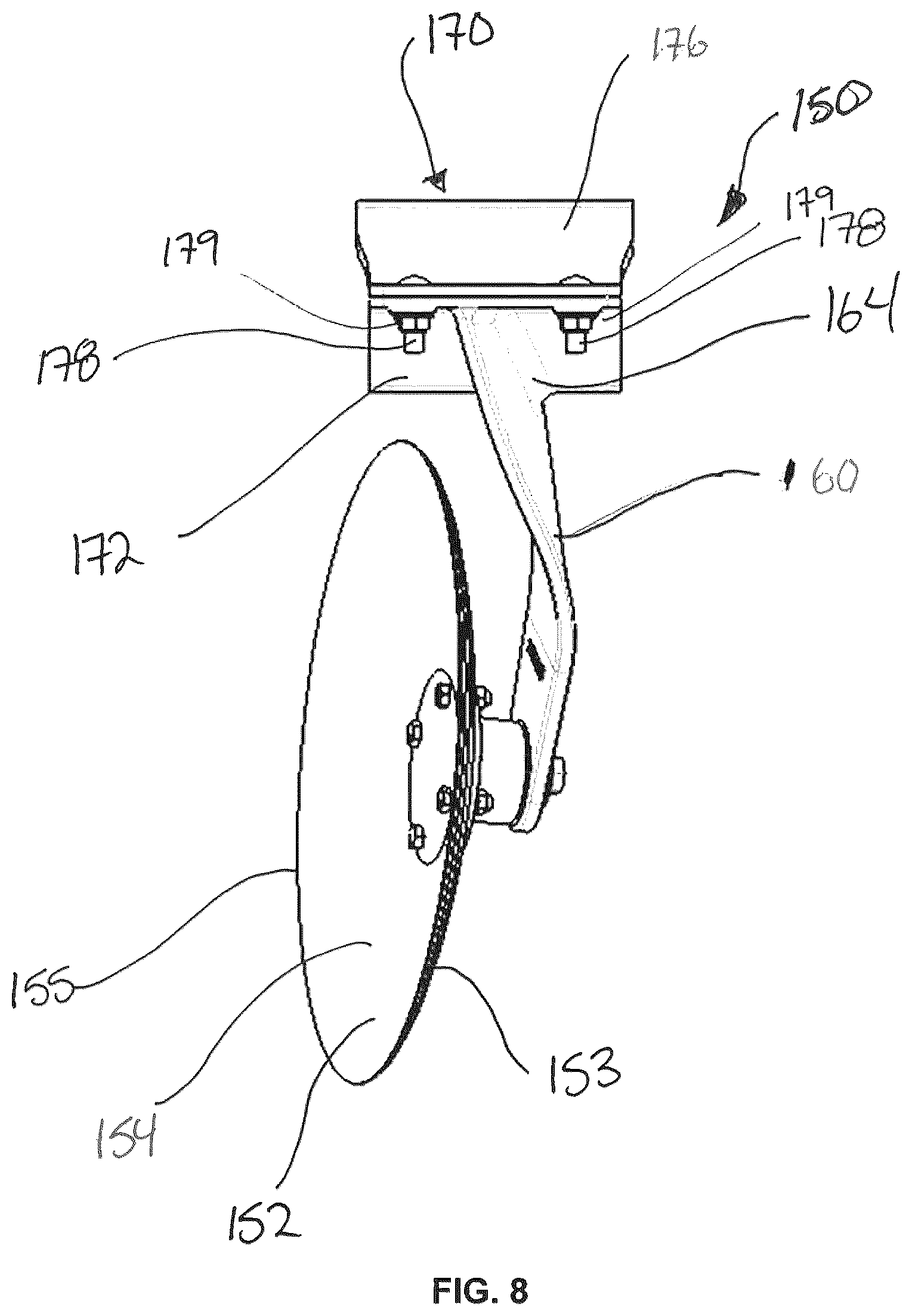Patent US12599053 Figure 8 – Tillage disc arm drift control