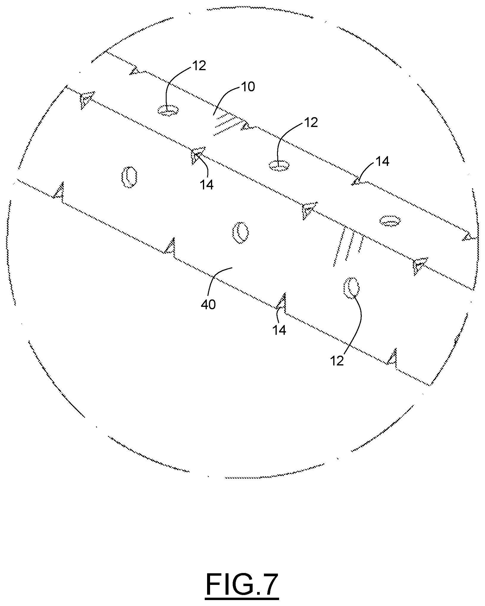 Patent US12599064 Figure 8 – Landscape bed edging tool assembly