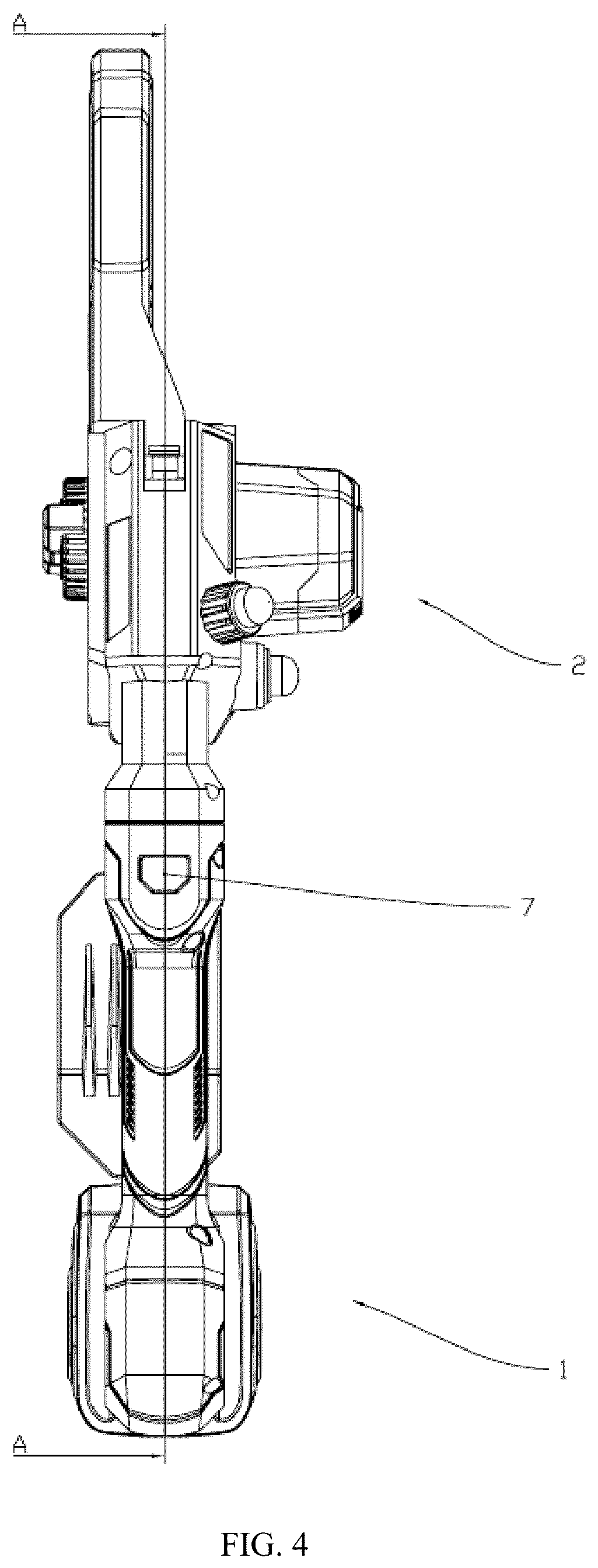 Patent US12599065 Figure 4 – Telescopic structure, telescopic blower, and telescopic electric chainsaw