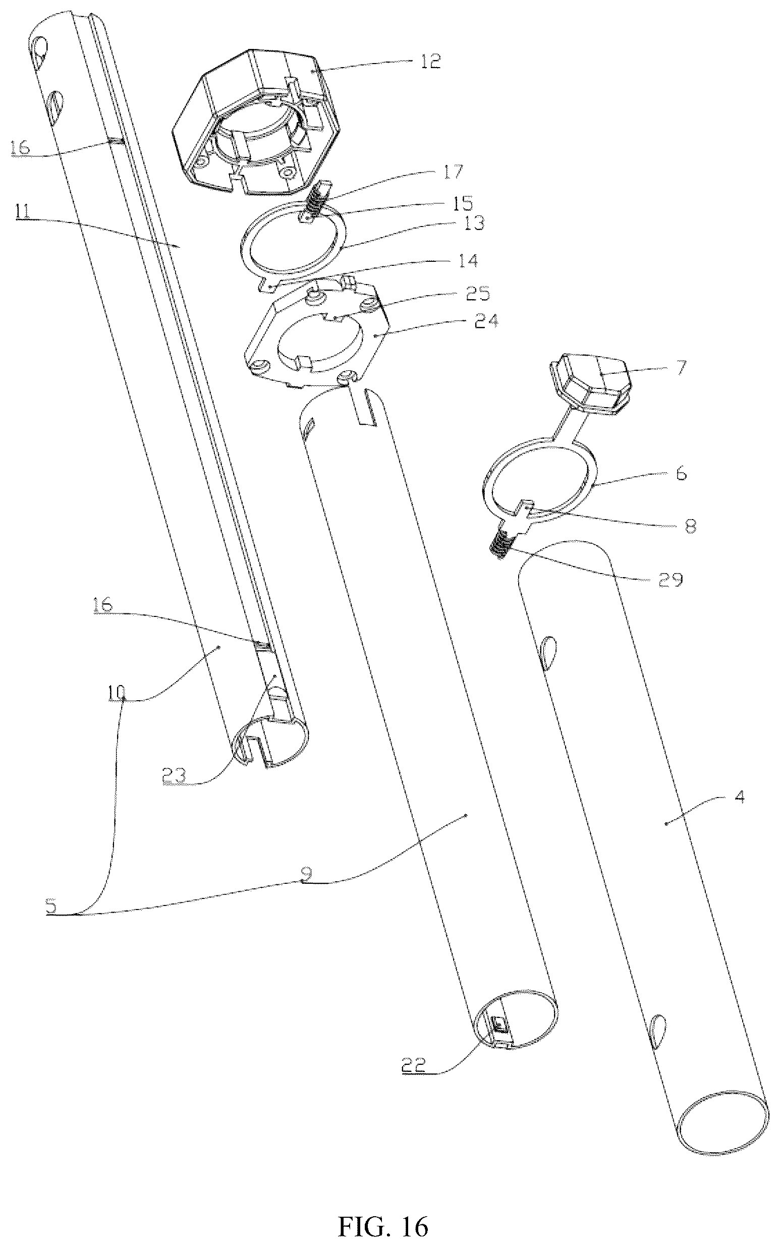Patent US12599065 Figure 15 – Telescopic structure, telescopic blower, and telescopic electric chainsaw