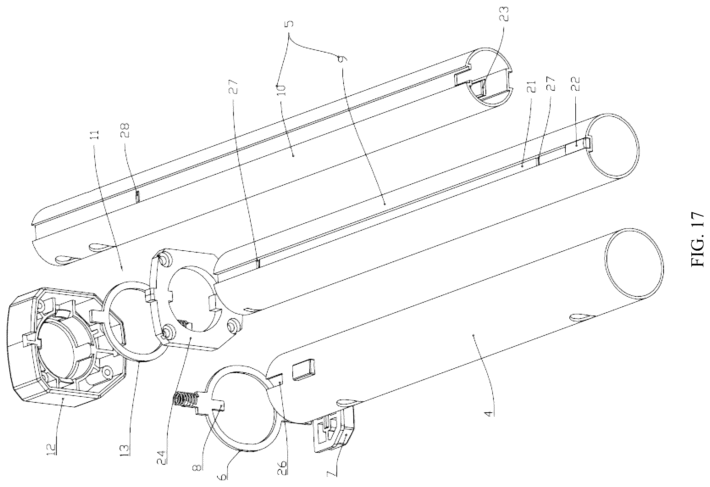 Patent US12599065 Figure 16 – Telescopic structure, telescopic blower, and telescopic electric chainsaw