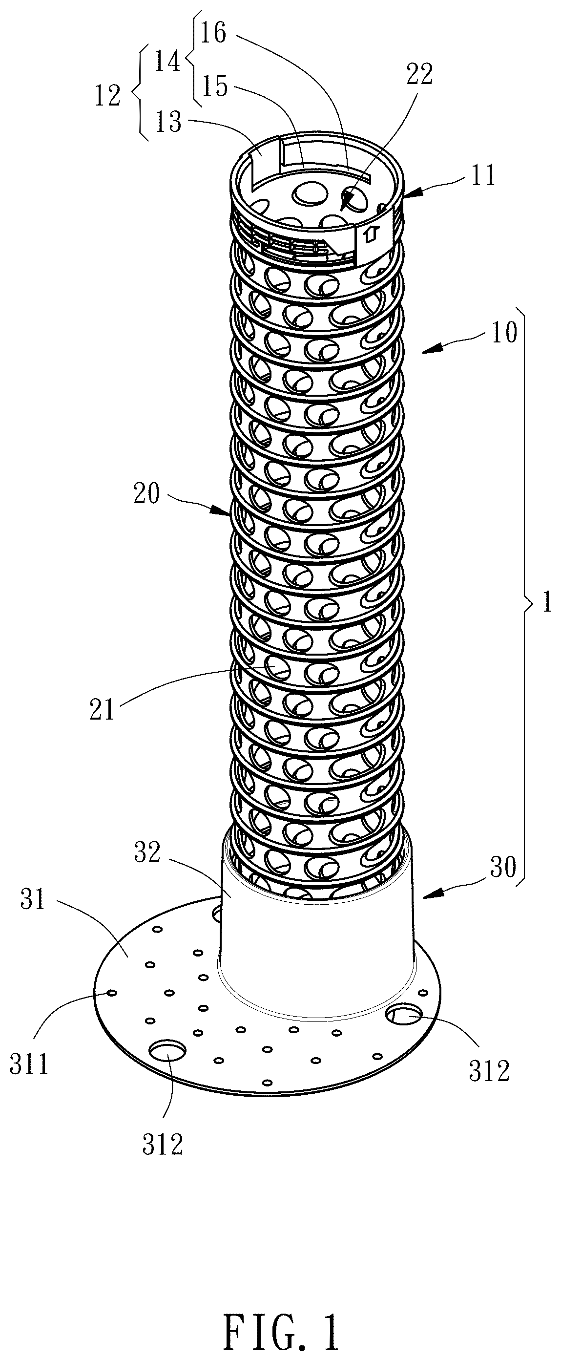 Patent US12599066 Figure 1 – Planting column