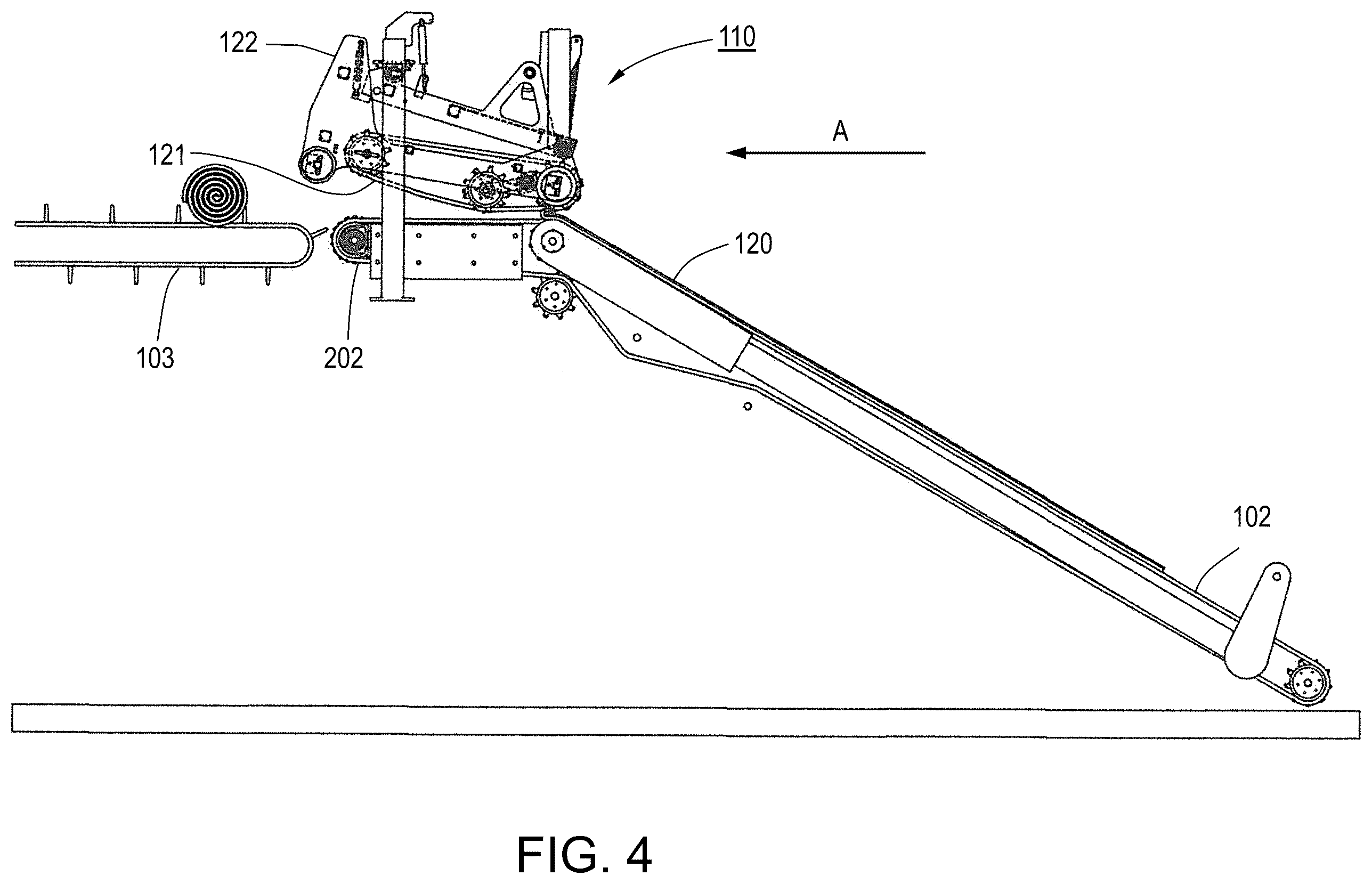 Patent US12599068 Figure 4 – Sod harvester and method for automatically rolling up a slab of sod