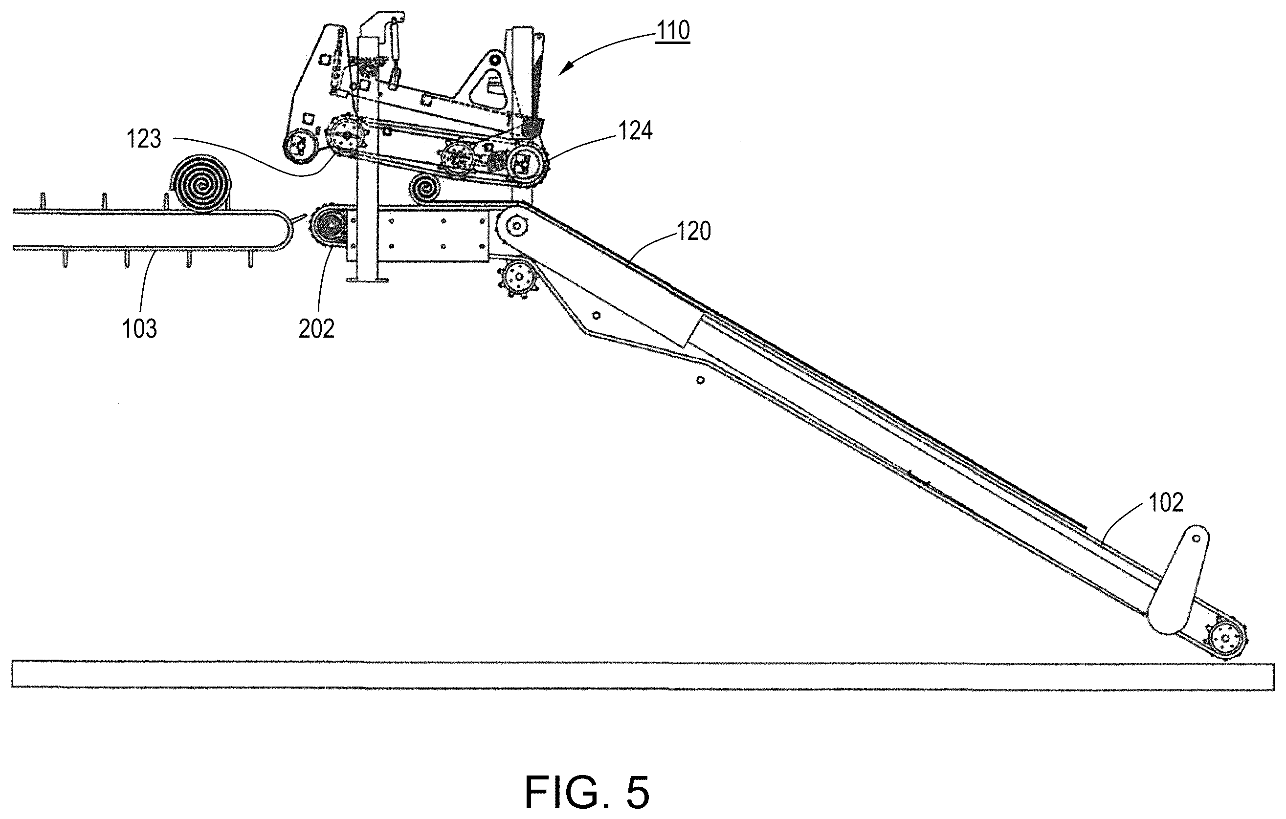 Patent US12599068 Figure 5 – Sod harvester and method for automatically rolling up a slab of sod