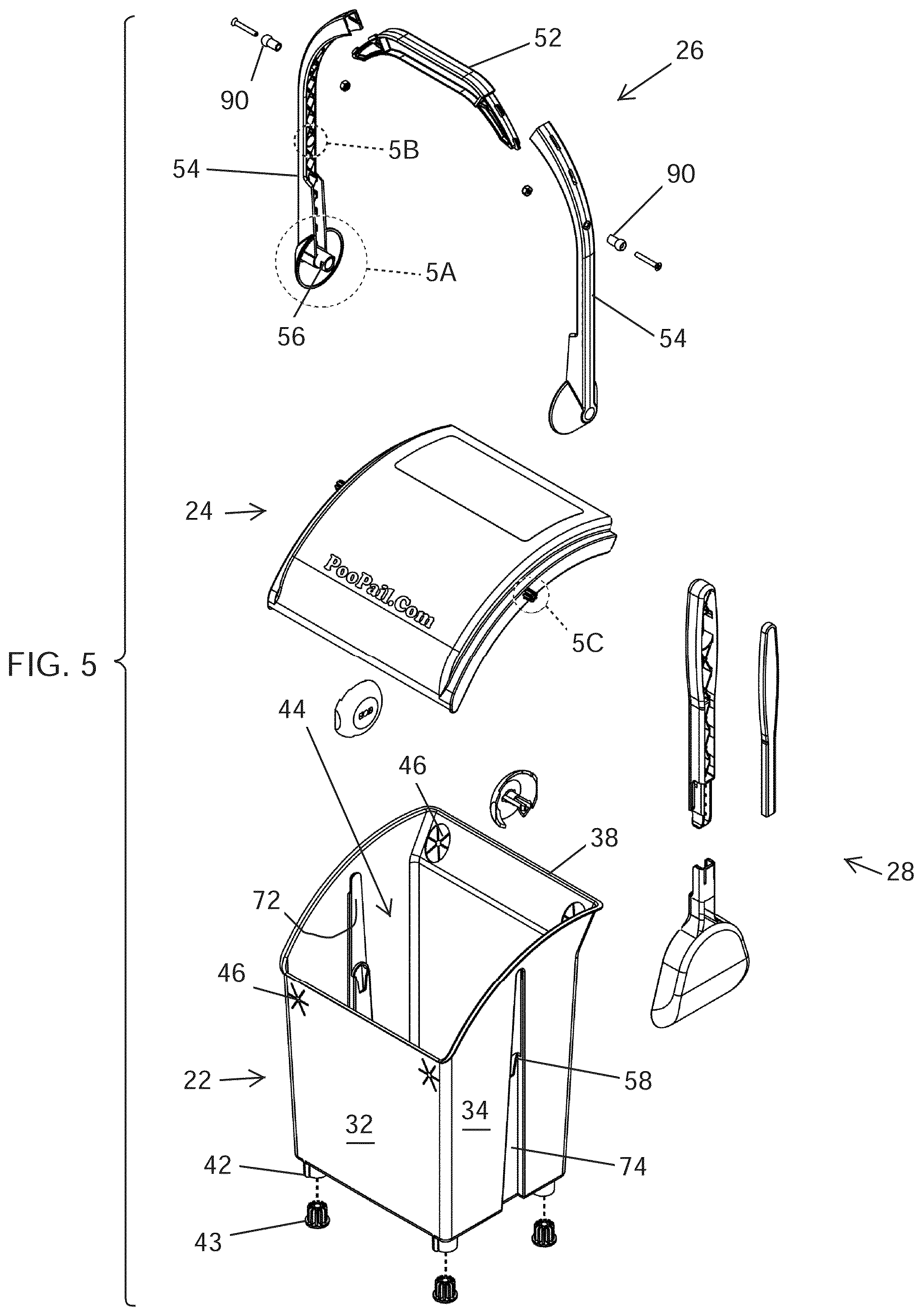 Patent US12599105 Figure 6 – Animal waste collection and storage apparatus