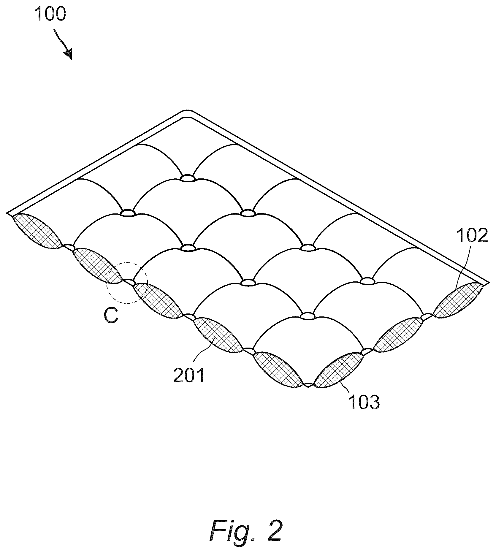 Patent US12599107 Figure 2 – Mattress for livestock