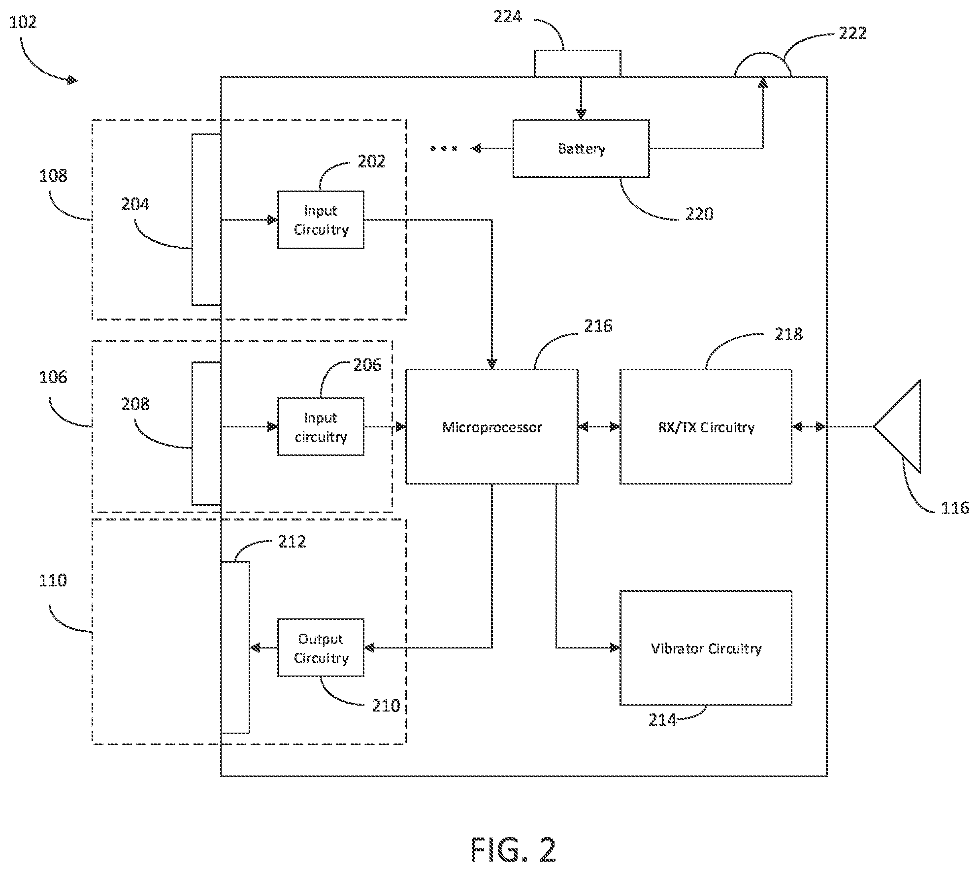 Patent US12599113 Figure 2 – Animal training device that controls stimulus using proportional pressure-based input