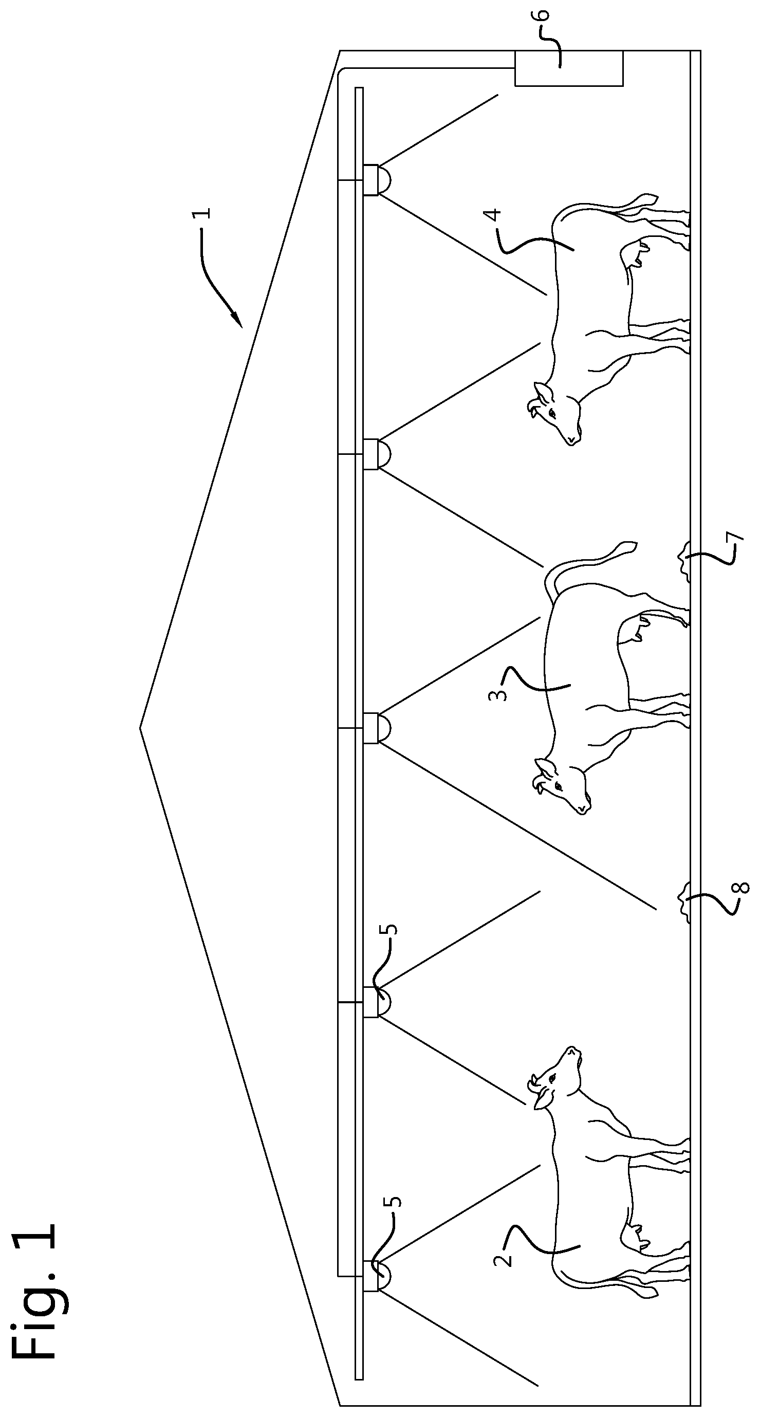 Patent US12599115 Figure 1 – Animal husbandry system