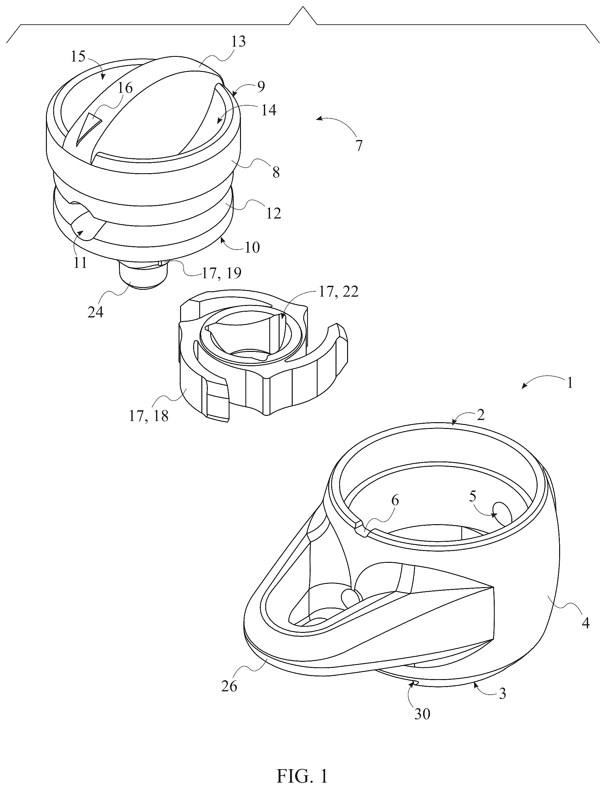 Patent US12599121 Figure 1 – Fishing line to lure connector