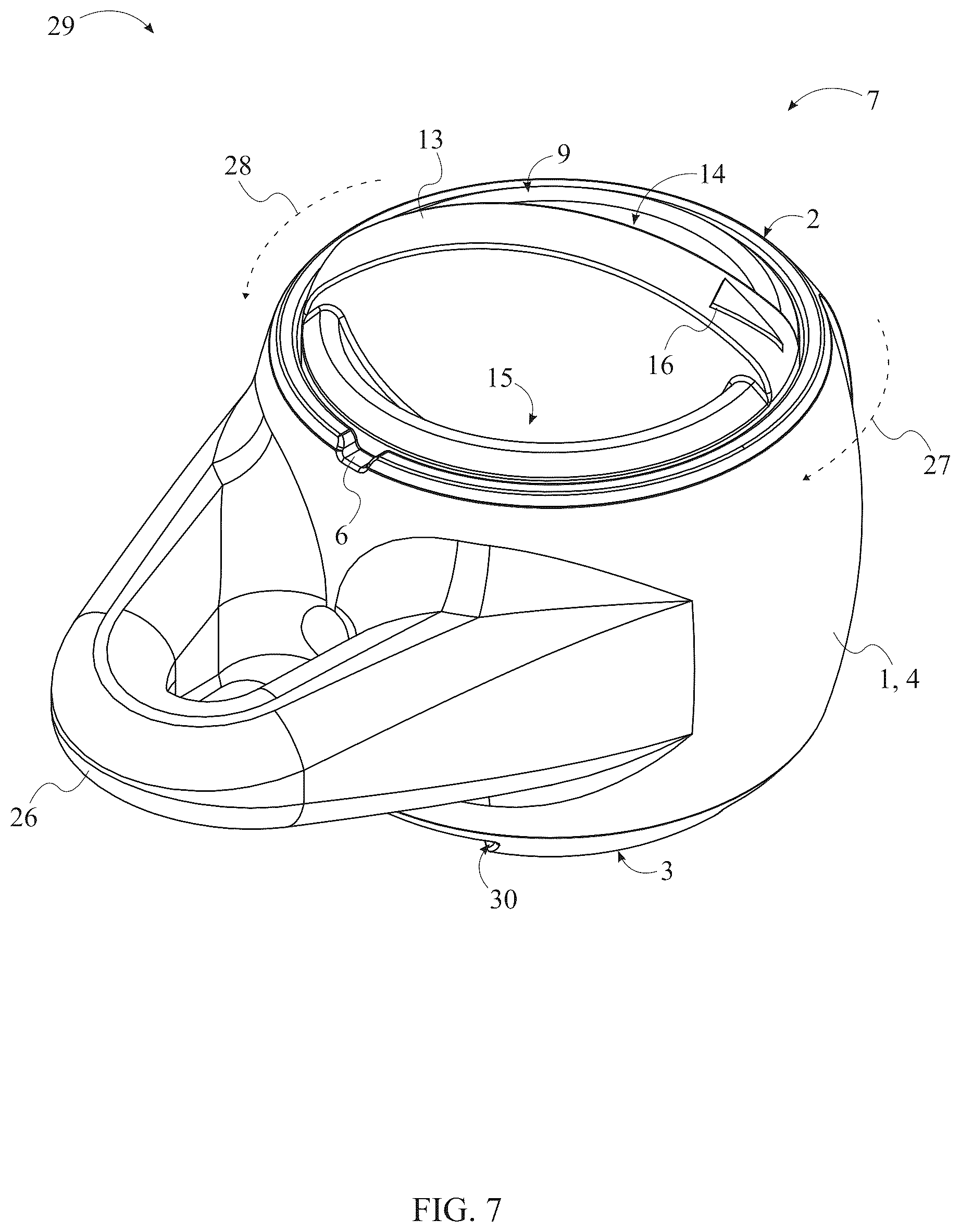 Patent US12599121 Figure 7 – Fishing line to lure connector