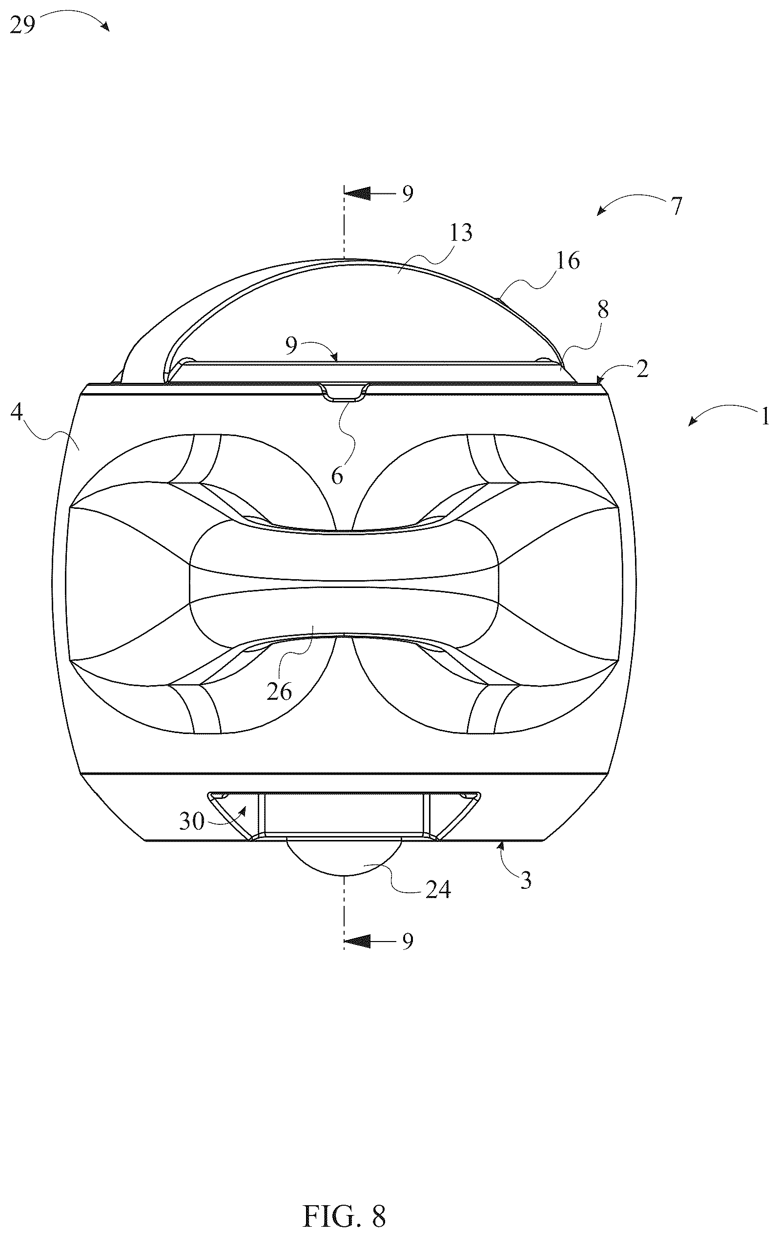 Patent US12599121 Figure 8 – Fishing line to lure connector