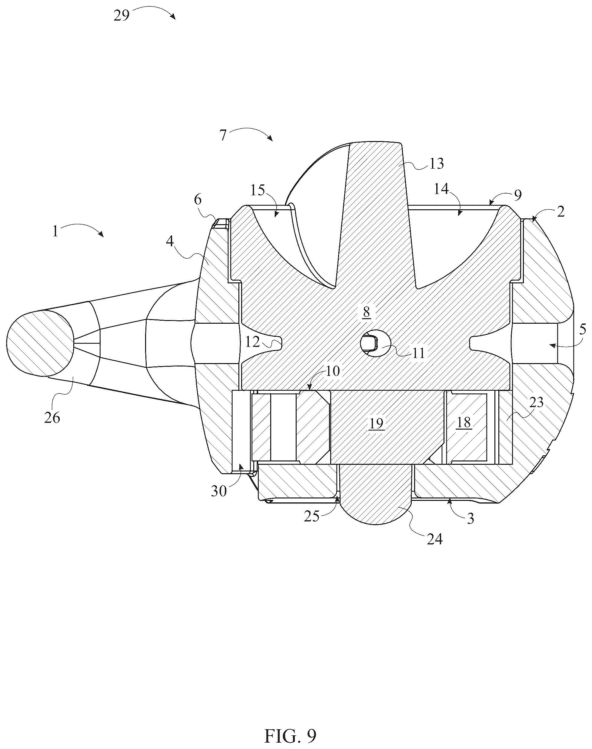 Patent US12599121 Figure 9 – Fishing line to lure connector