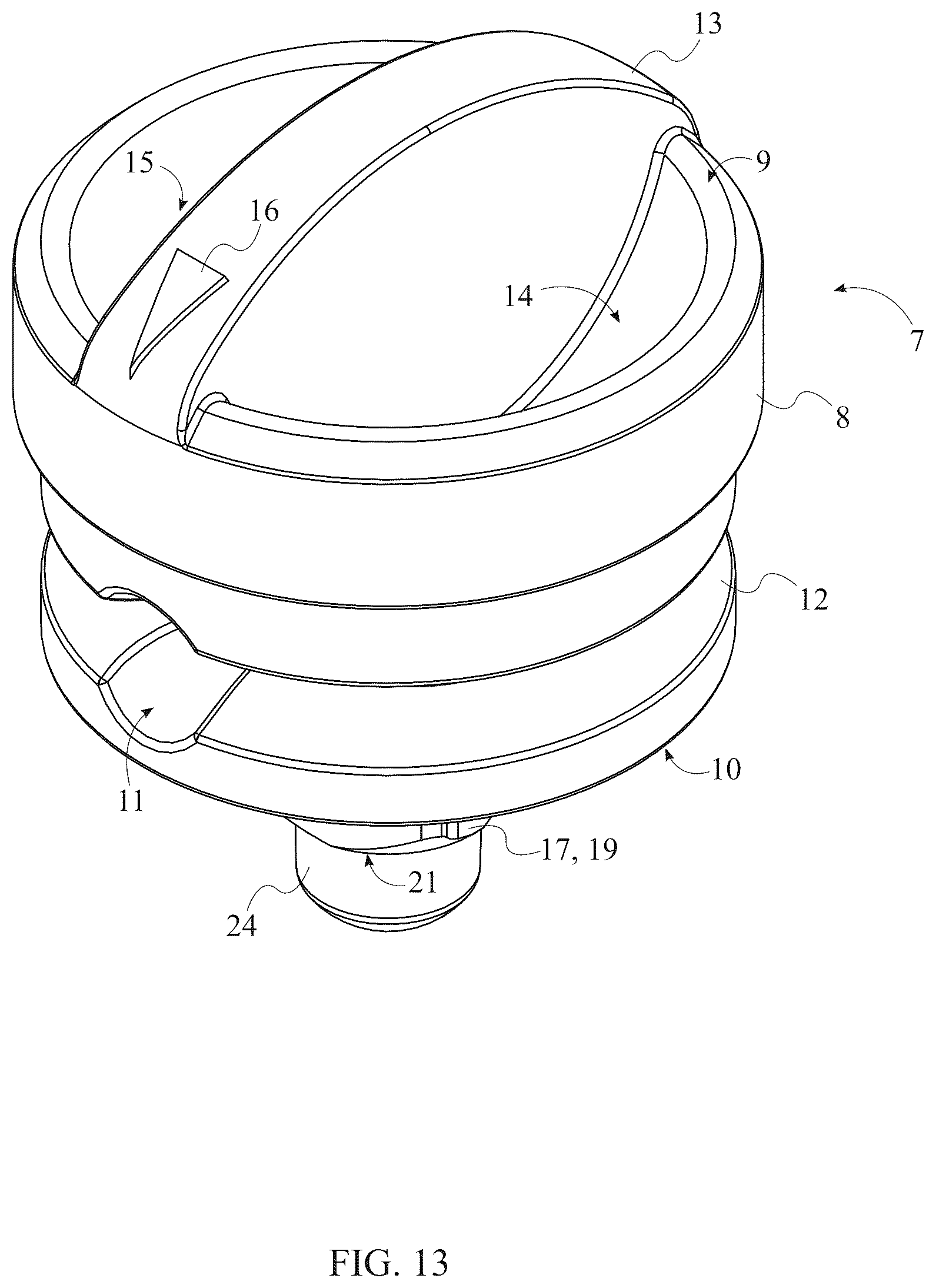 Patent US12599121 Figure 13 – Fishing line to lure connector