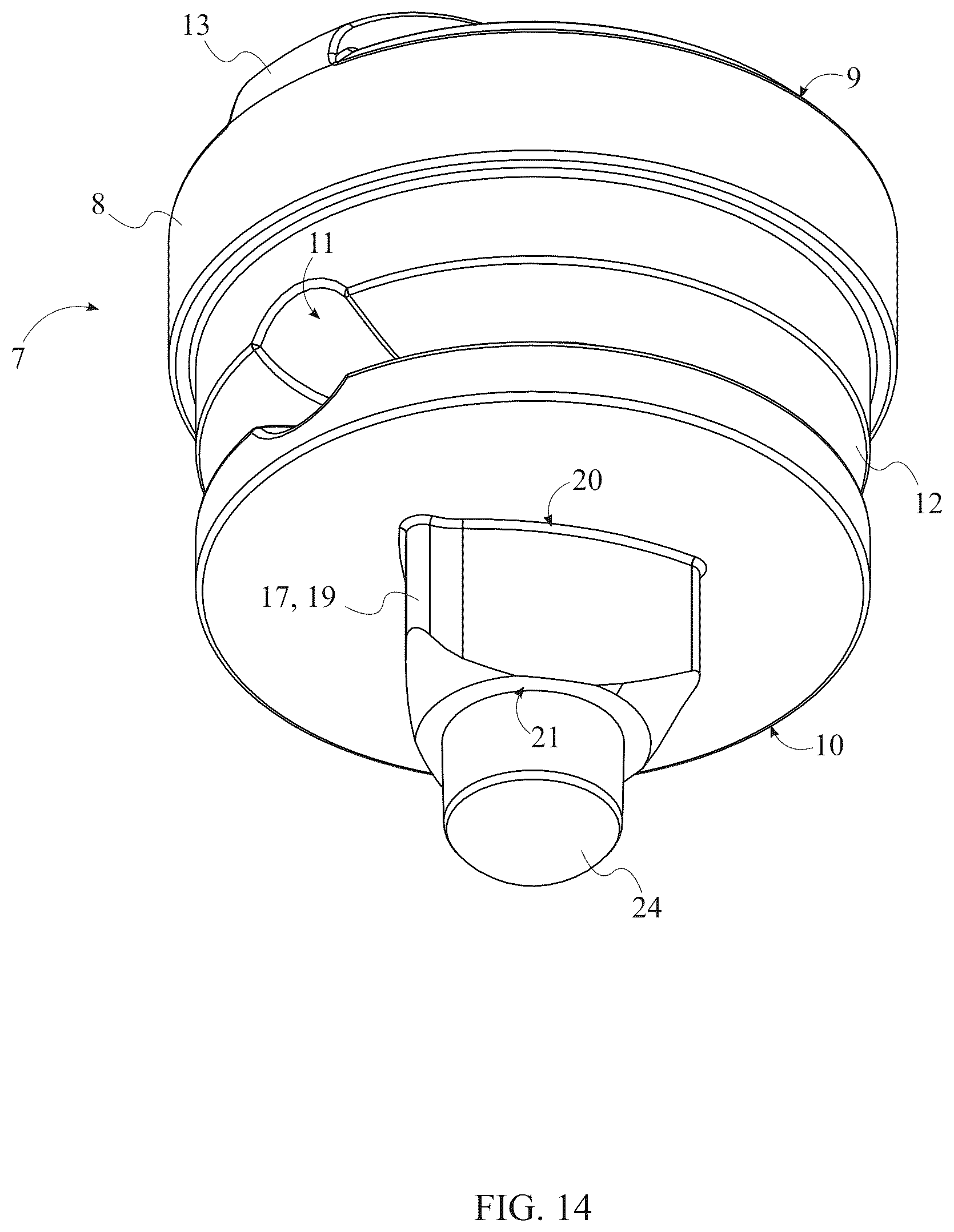 Patent US12599121 Figure 14 – Fishing line to lure connector