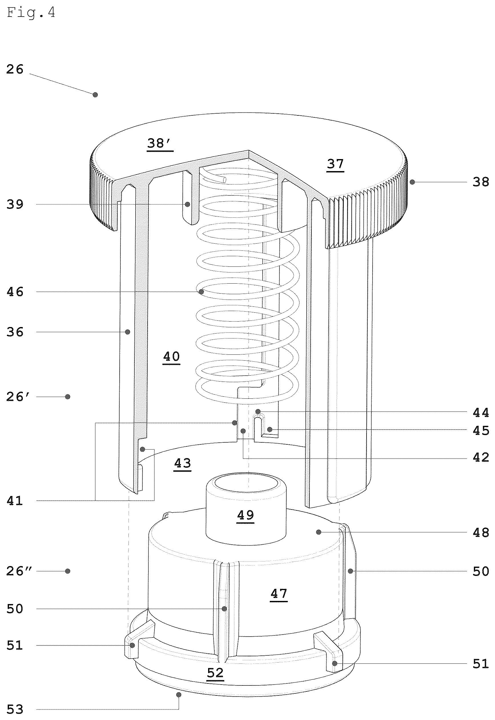 Patent US12599148 Figure 5 – Semi-automatic machine for crushing and for collecting outside frozen food substances for a subsequent food use of said food substances