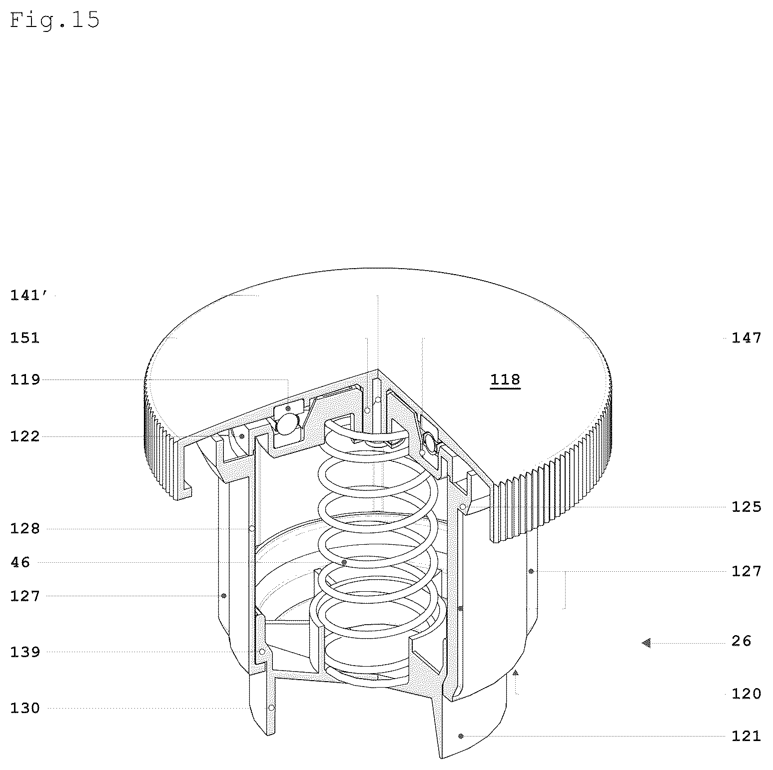 Patent US12599148 Figure 16 – Semi-automatic machine for crushing and for collecting outside frozen food substances for a subsequent food use of said food substances