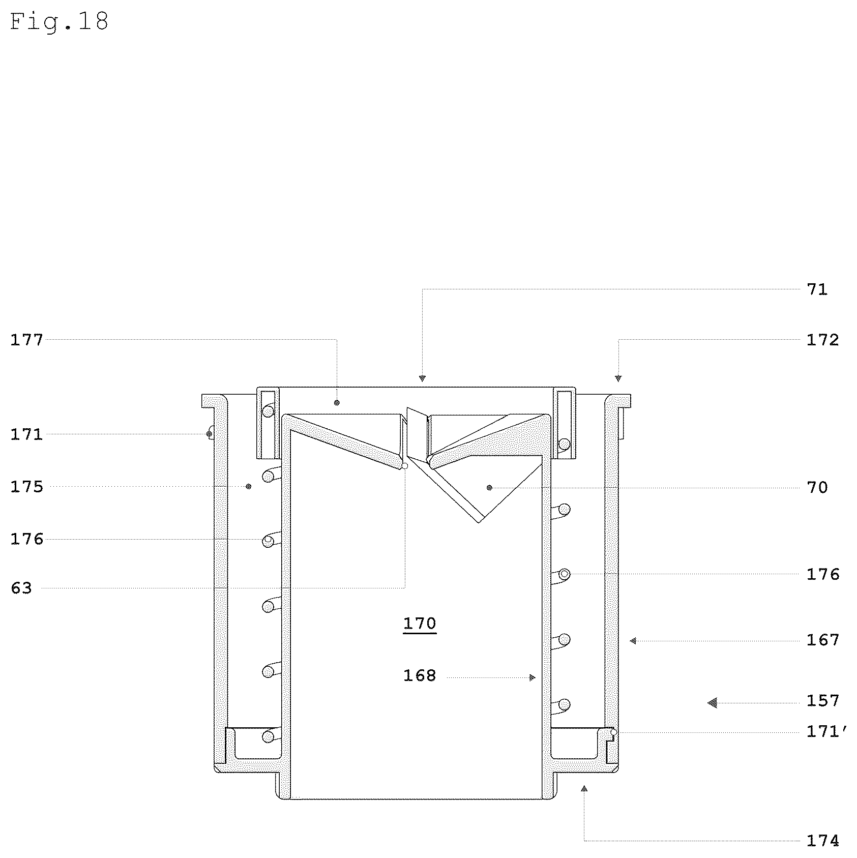 Patent US12599148 Figure 20 – Semi-automatic machine for crushing and for collecting outside frozen food substances for a subsequent food use of said food substances