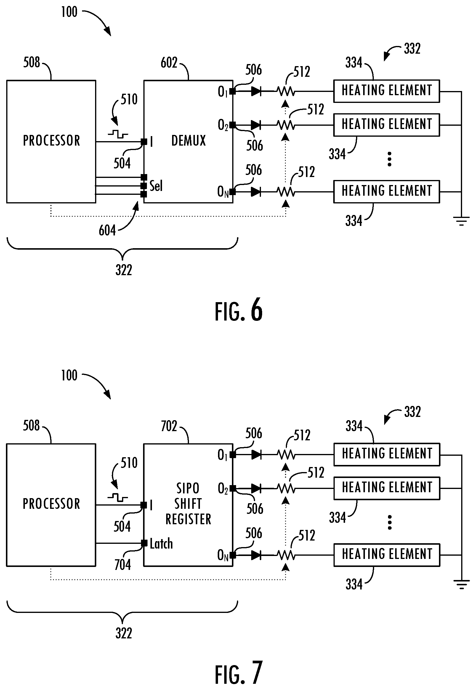 Patent US12599174 Figure 5 – Control component for segmented heating in an aerosol delivery device