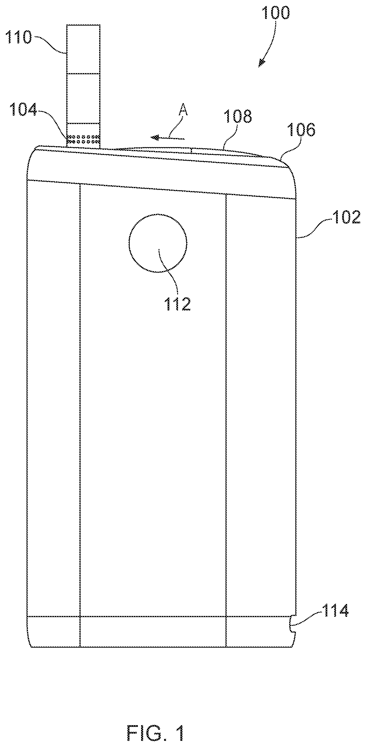 Patent US12599180 Figure 1 – Low-power-consumption aerosol provision device with visual indicator
