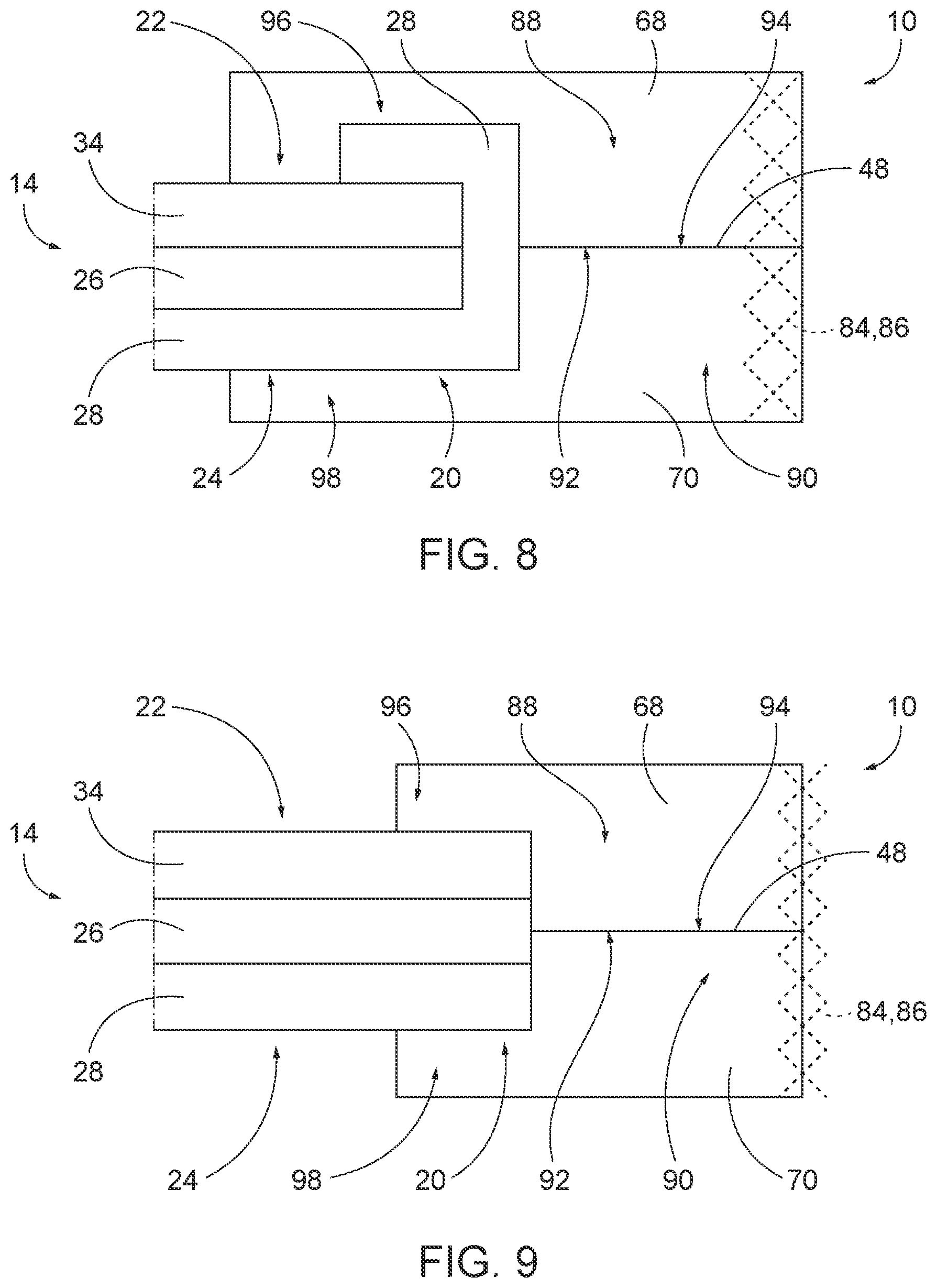 Patent US12599181 Figure 8 – Moisture lock fluid retention assemblies, garments including the same, and related methods