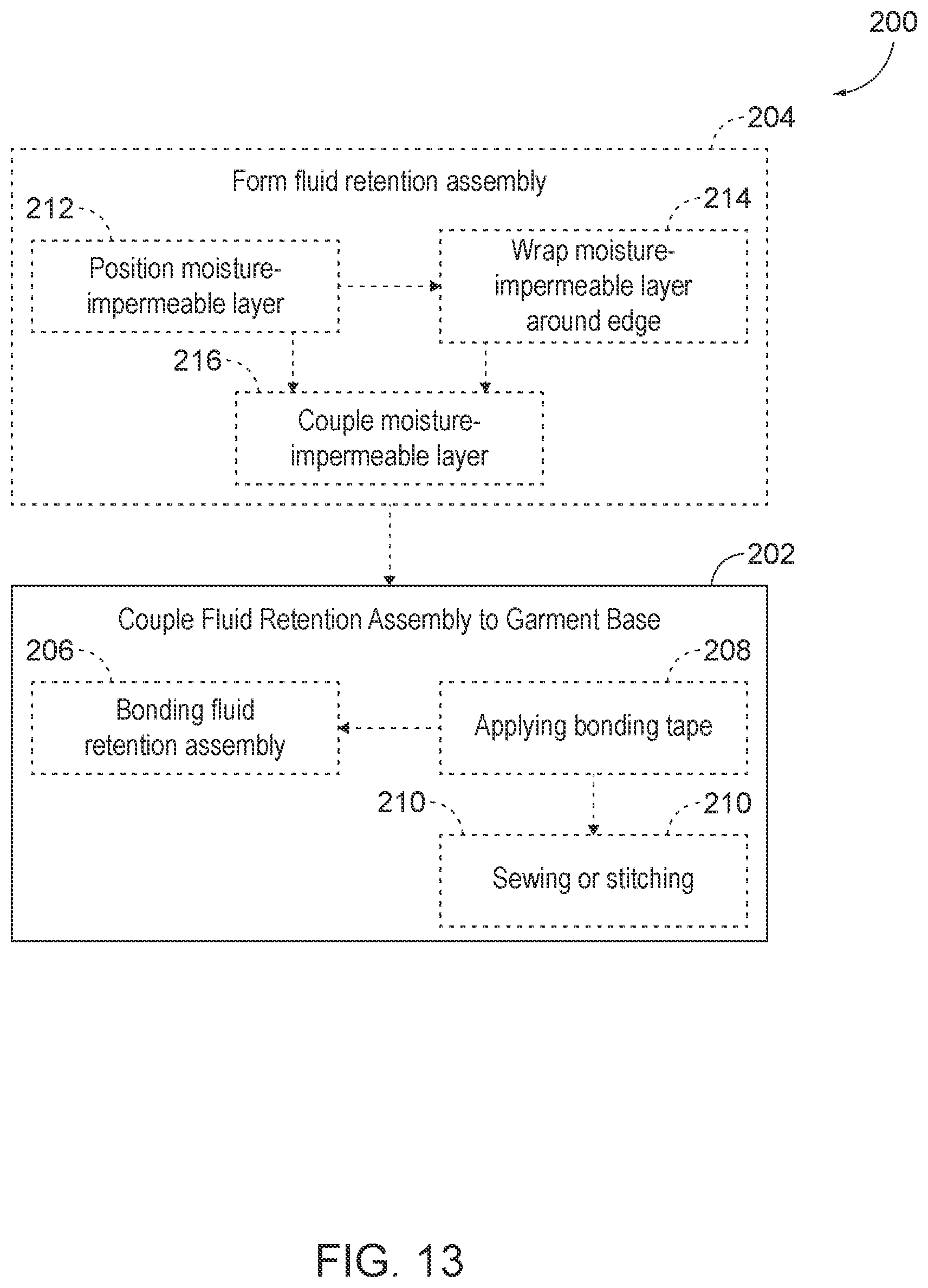 Patent US12599181 Figure 11 – Moisture lock fluid retention assemblies, garments including the same, and related methods