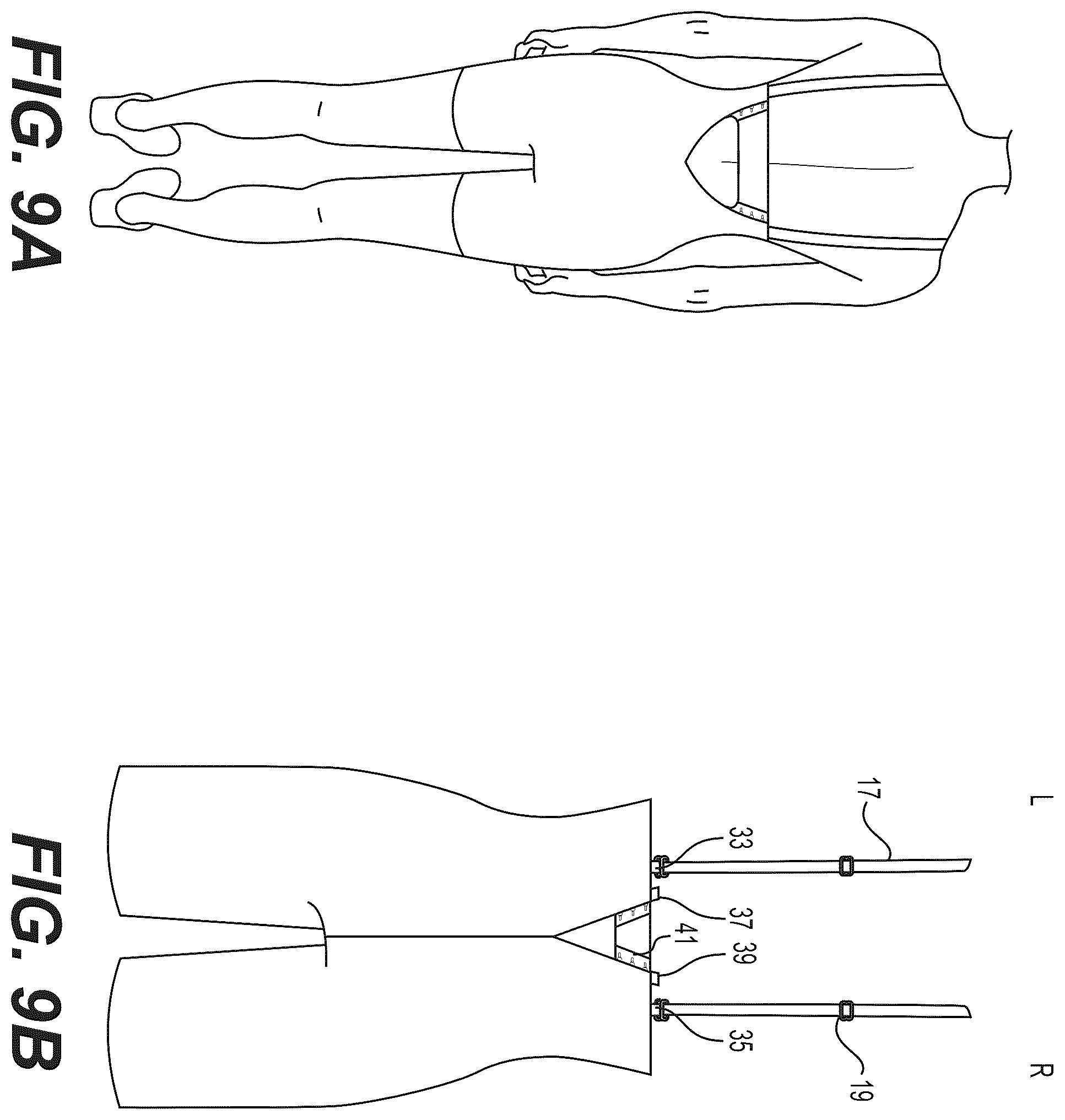 Patent US12599182 Figure 8 – Shaping garment with adjustable low back