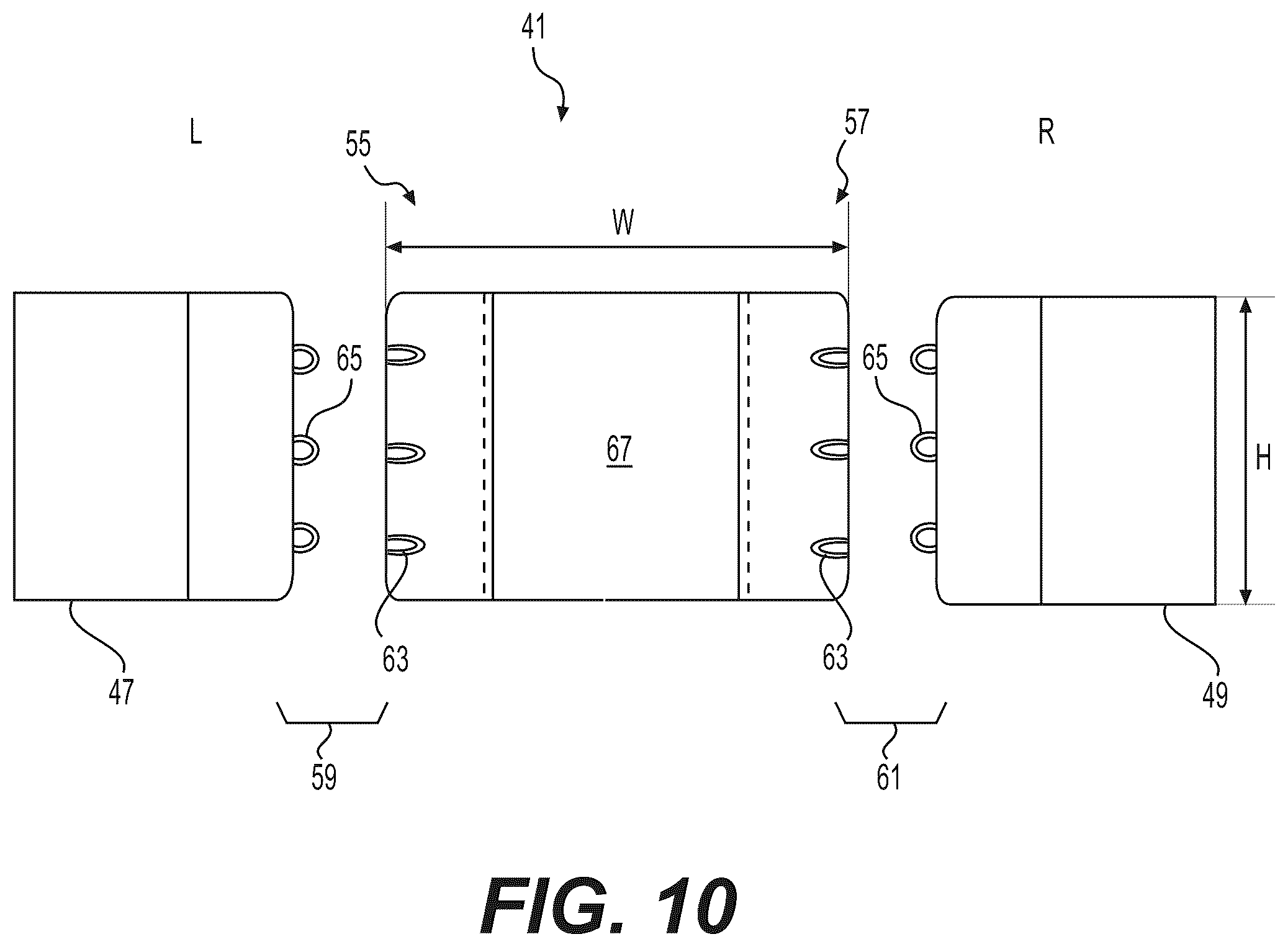 Patent US12599182 Figure 9 – Shaping garment with adjustable low back