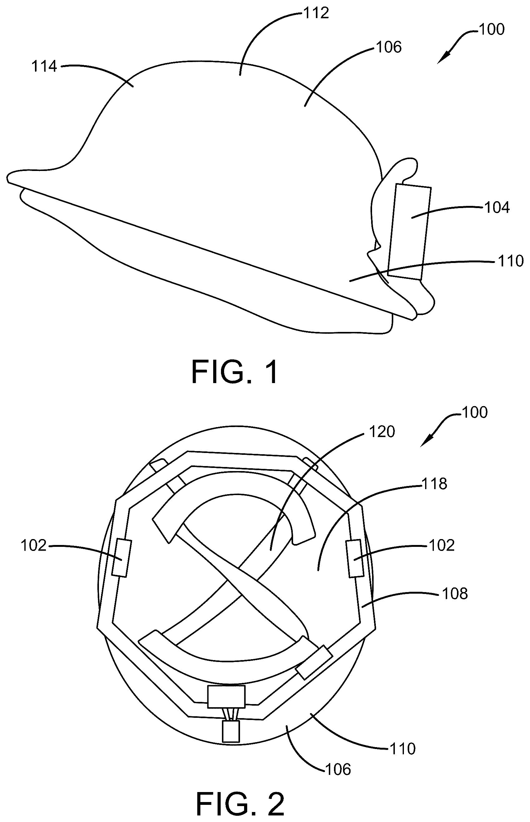 Patent US12599190 Figure 1 – Hard hat fan device