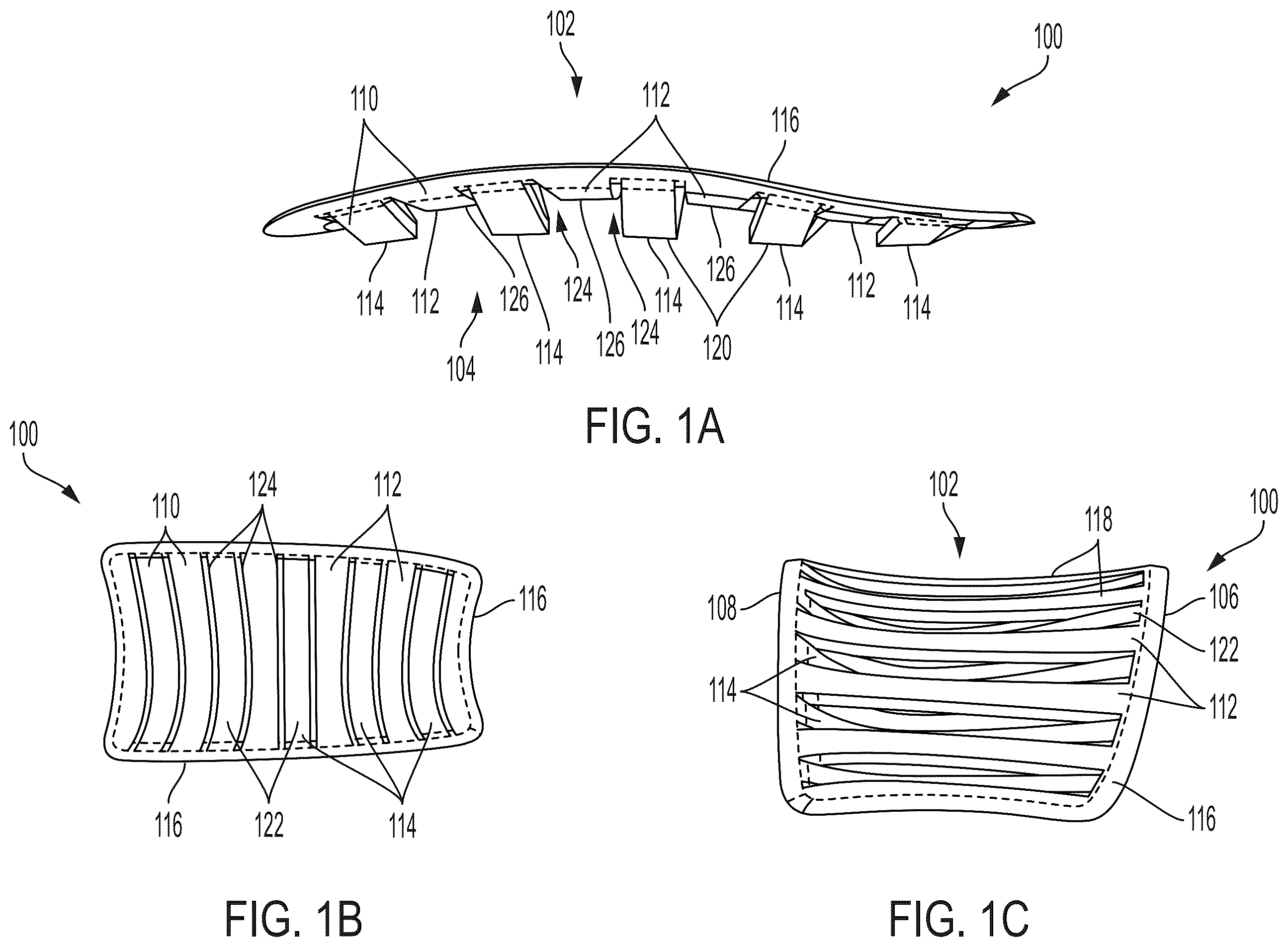 Patent US12599192 Figure 1 – Flexible arch support for footwear
