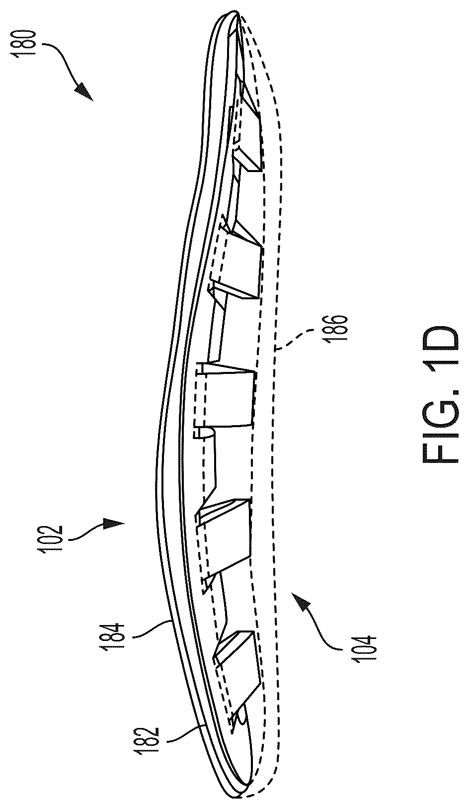 Patent US12599192 Figure 2 – Flexible arch support for footwear