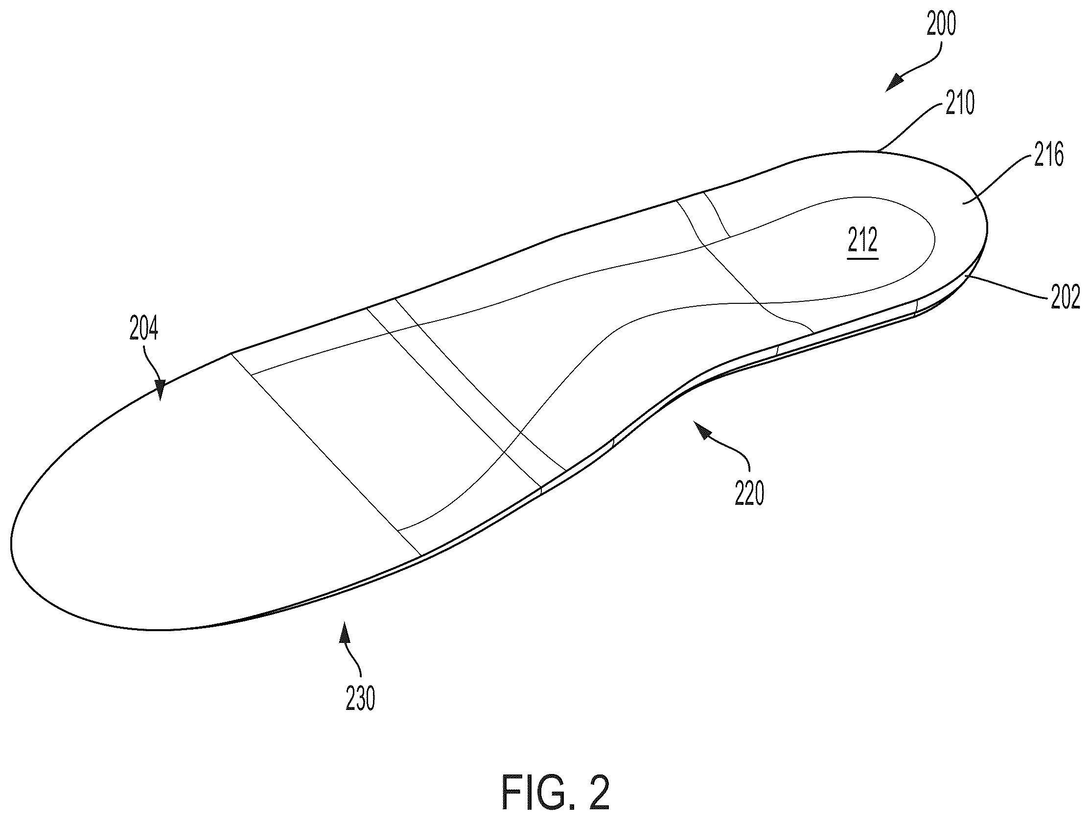 Patent US12599192 Figure 3 – Flexible arch support for footwear