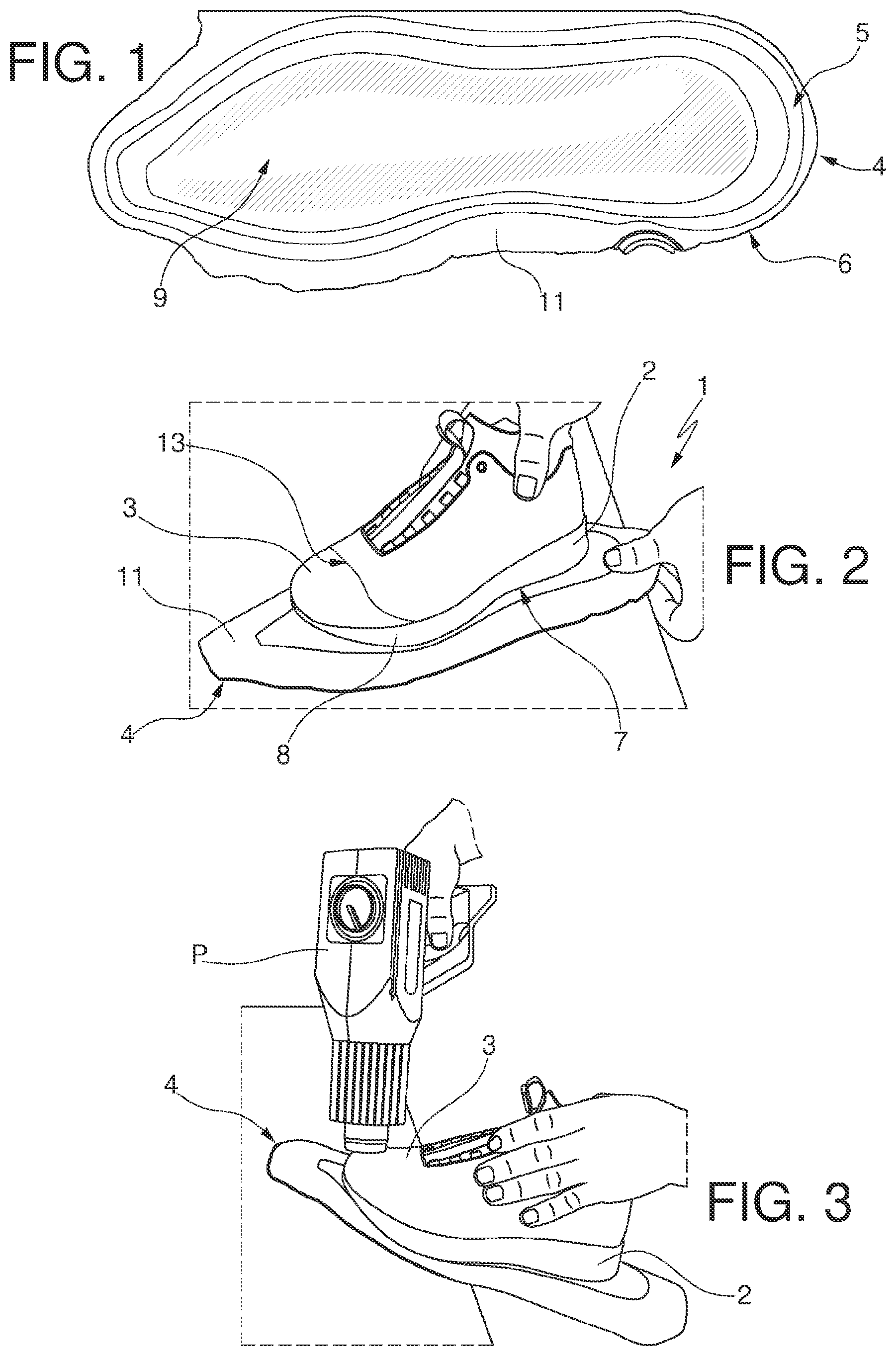 Patent US12599193 Figure 1 – Method concerning the application of a sole obtained bending the edges of a flat non-trimmed sole on an upper for obtaining a shoe and a thus obtained shoe