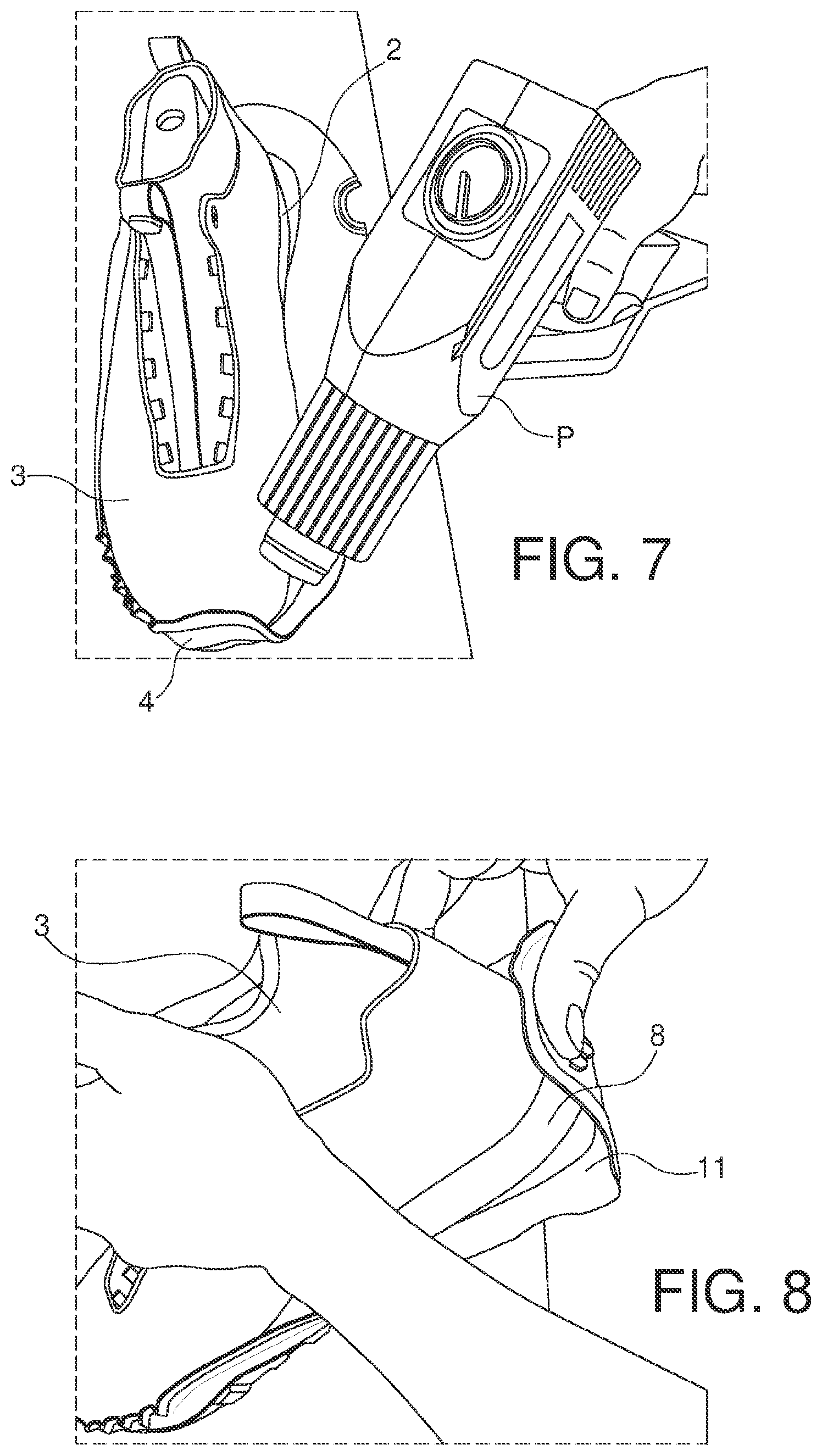 Patent US12599193 Figure 3 – Method concerning the application of a sole obtained bending the edges of a flat non-trimmed sole on an upper for obtaining a shoe and a thus obtained shoe