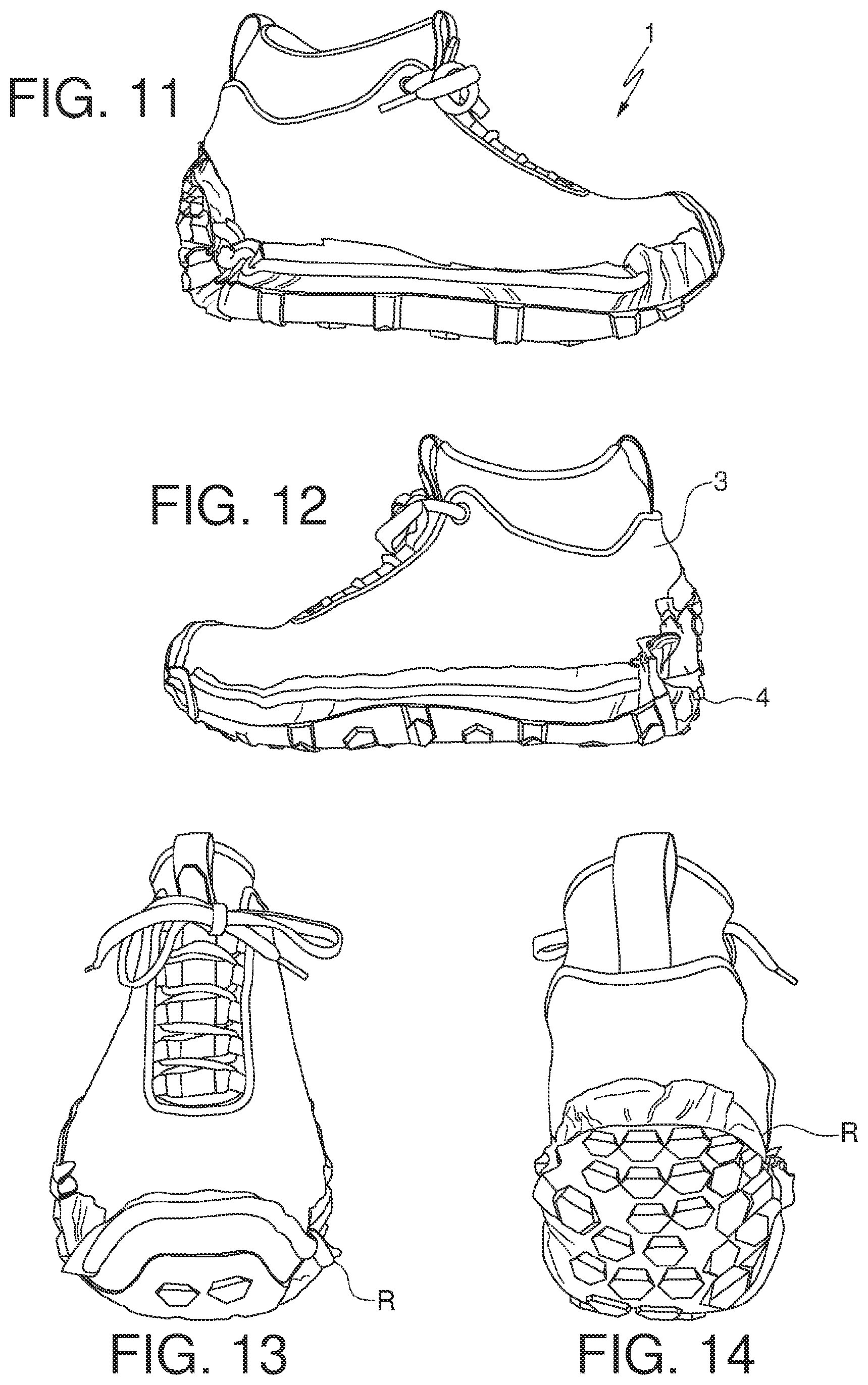 Patent US12599193 Figure 5 – Method concerning the application of a sole obtained bending the edges of a flat non-trimmed sole on an upper for obtaining a shoe and a thus obtained shoe