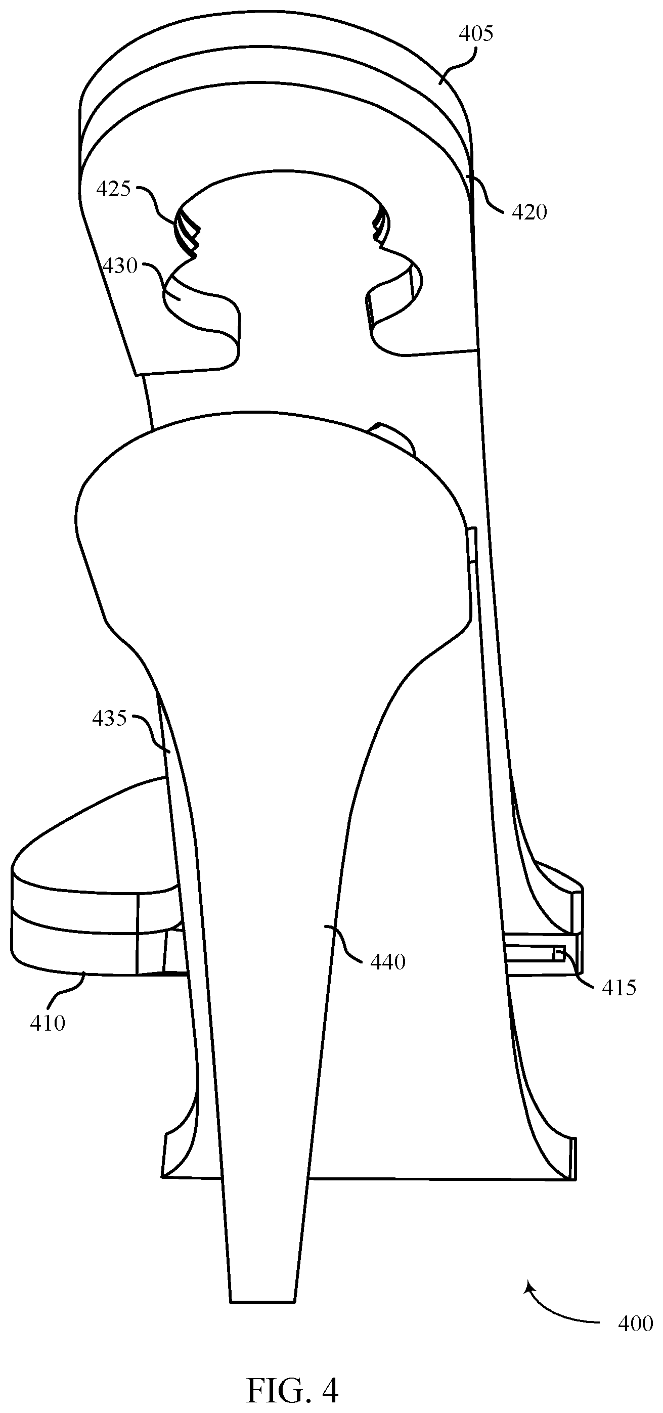 Patent US12599195 Figure 4 – Fully convertible high heel-to-flat shoe