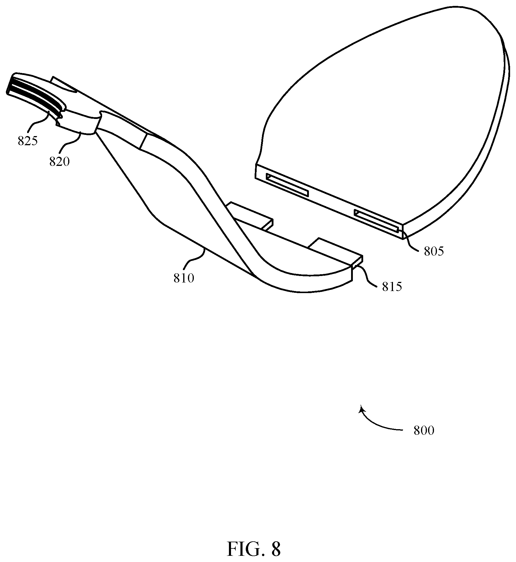 Patent US12599195 Figure 8 – Fully convertible high heel-to-flat shoe