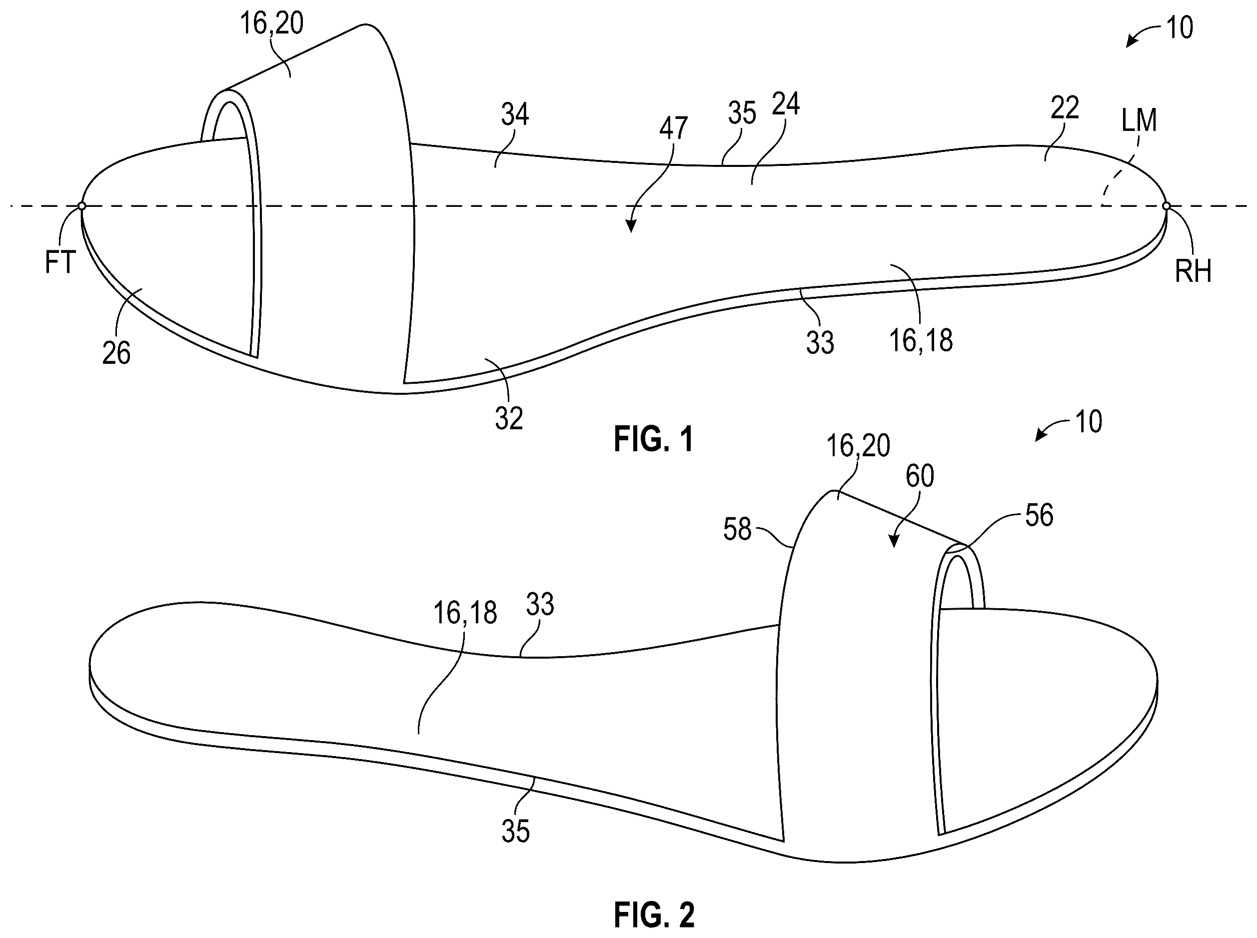 Patent US12599196 Figure 1 – Device for an article of footwear including a frame with a footwear plate