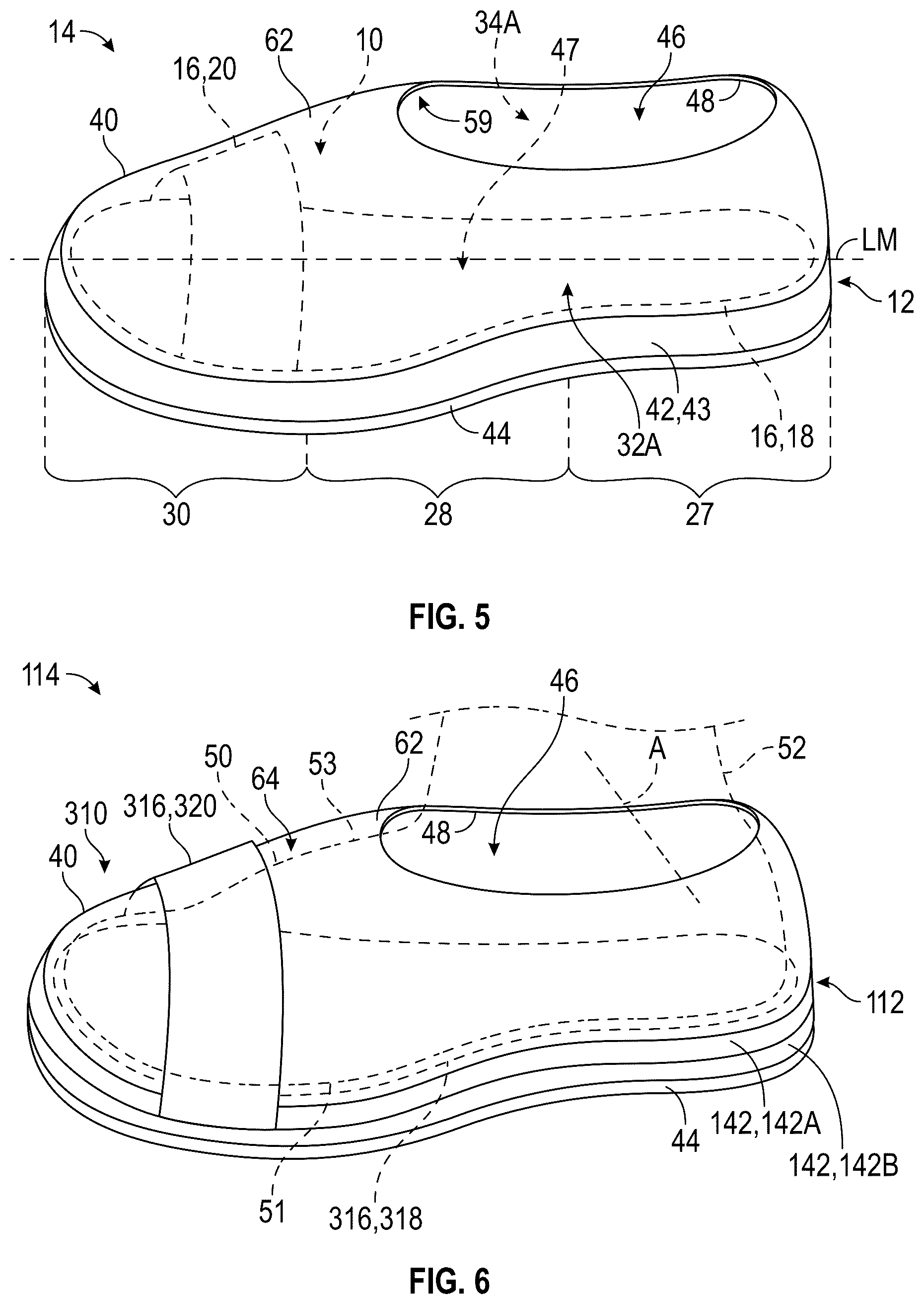 Patent US12599196 Figure 3 – Device for an article of footwear including a frame with a footwear plate