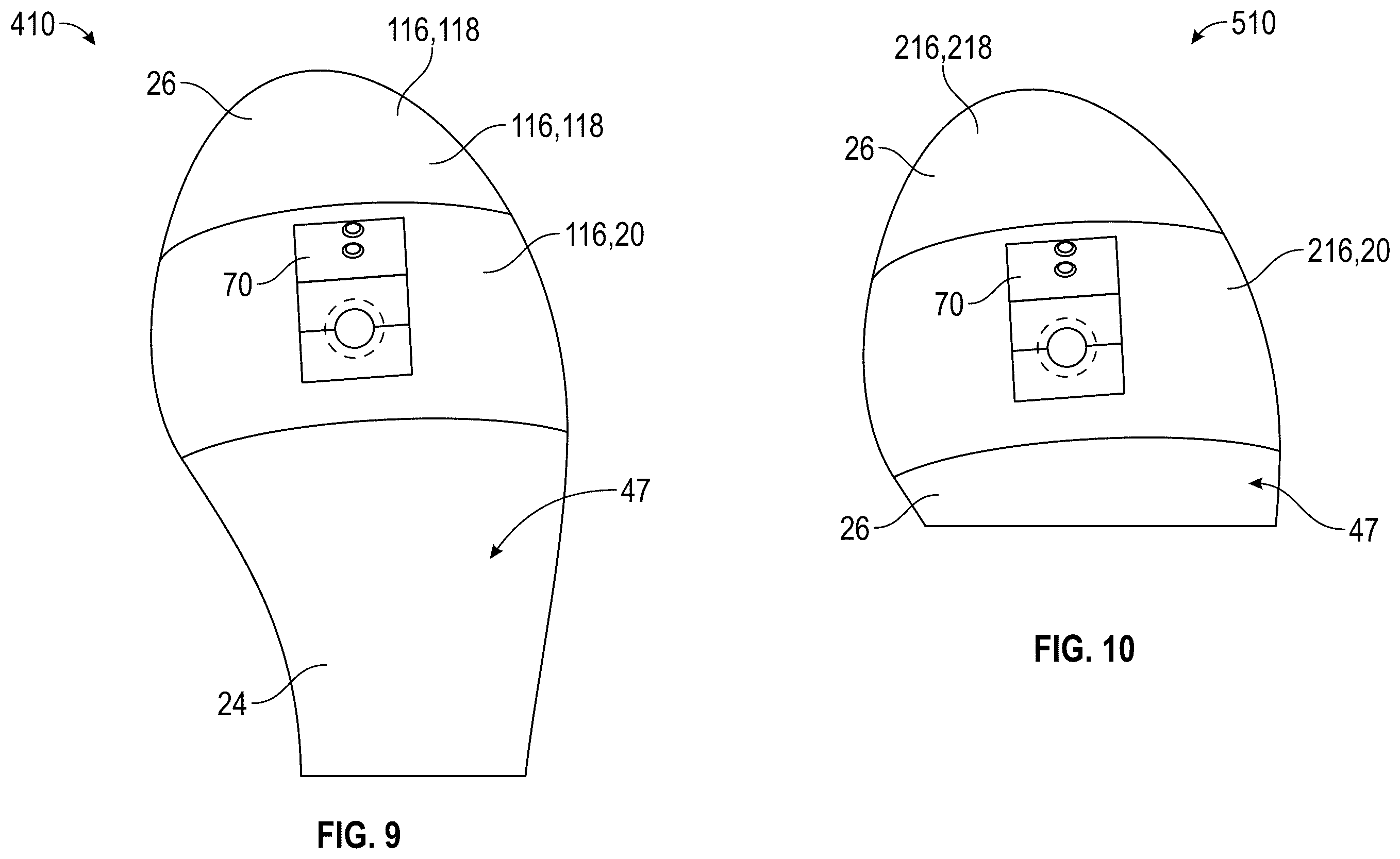 Patent US12599196 Figure 5 – Device for an article of footwear including a frame with a footwear plate