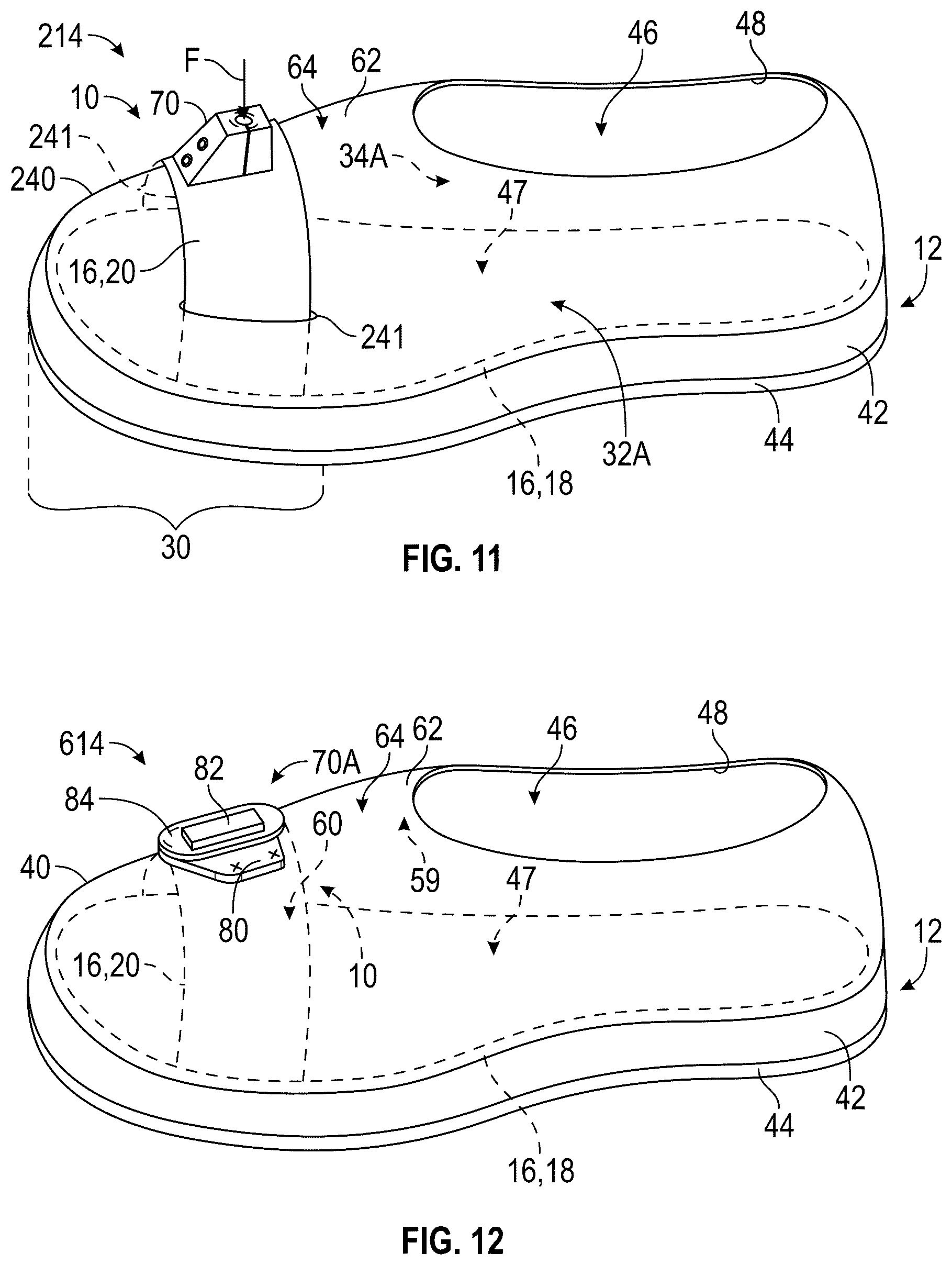 Patent US12599196 Figure 6 – Device for an article of footwear including a frame with a footwear plate