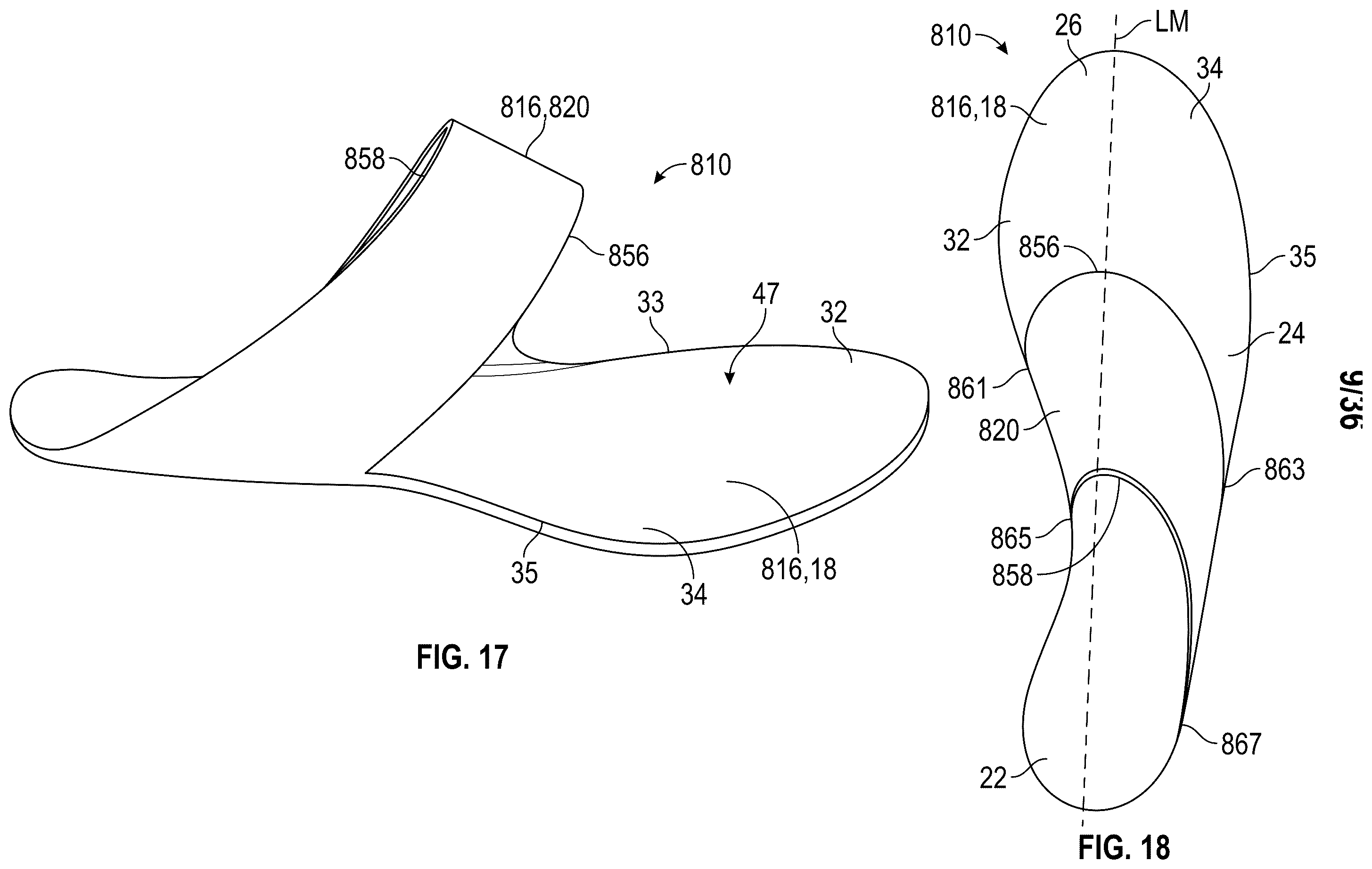 Patent US12599196 Figure 9 – Device for an article of footwear including a frame with a footwear plate