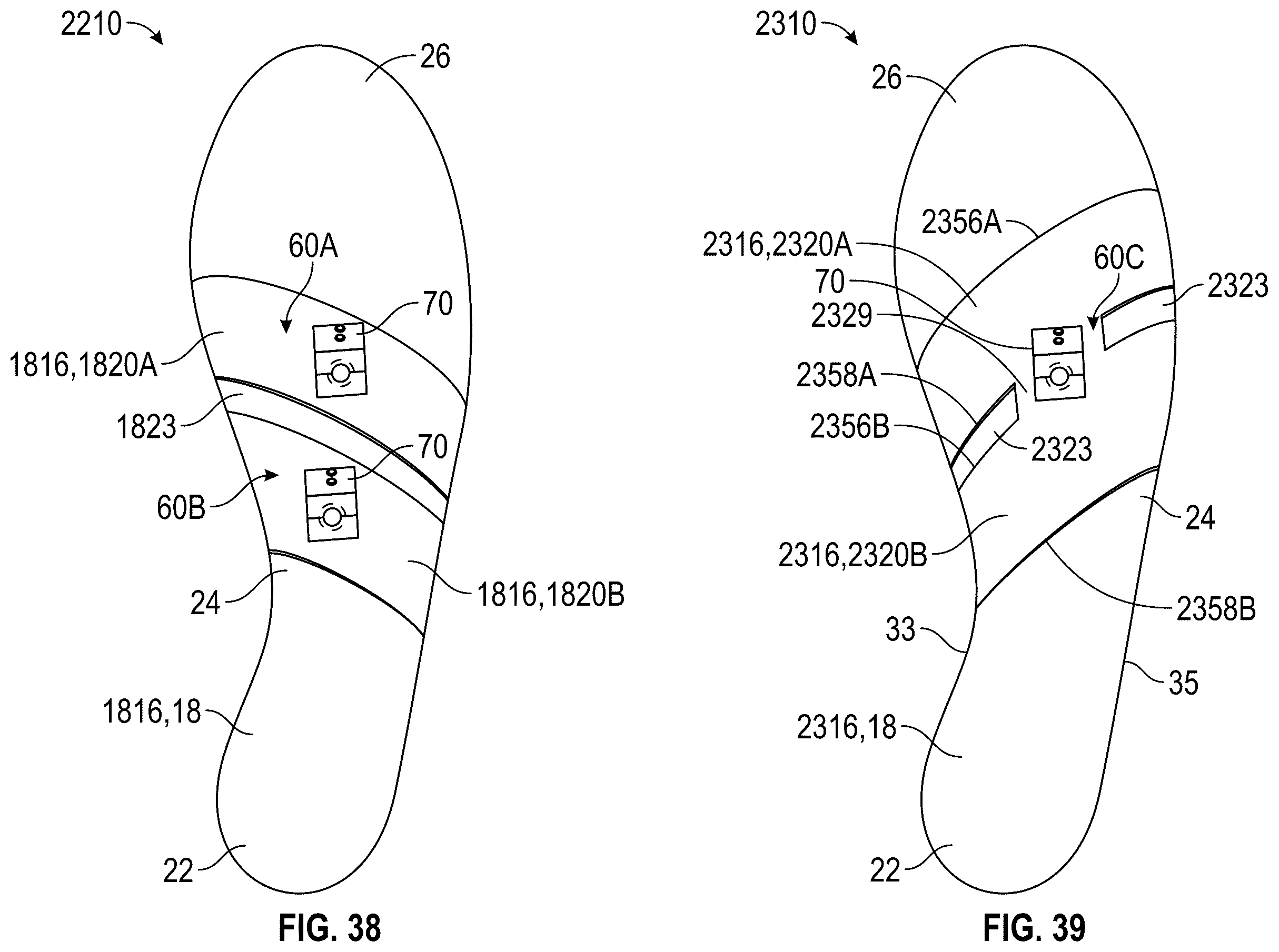 Patent US12599196 Figure 19 – Device for an article of footwear including a frame with a footwear plate