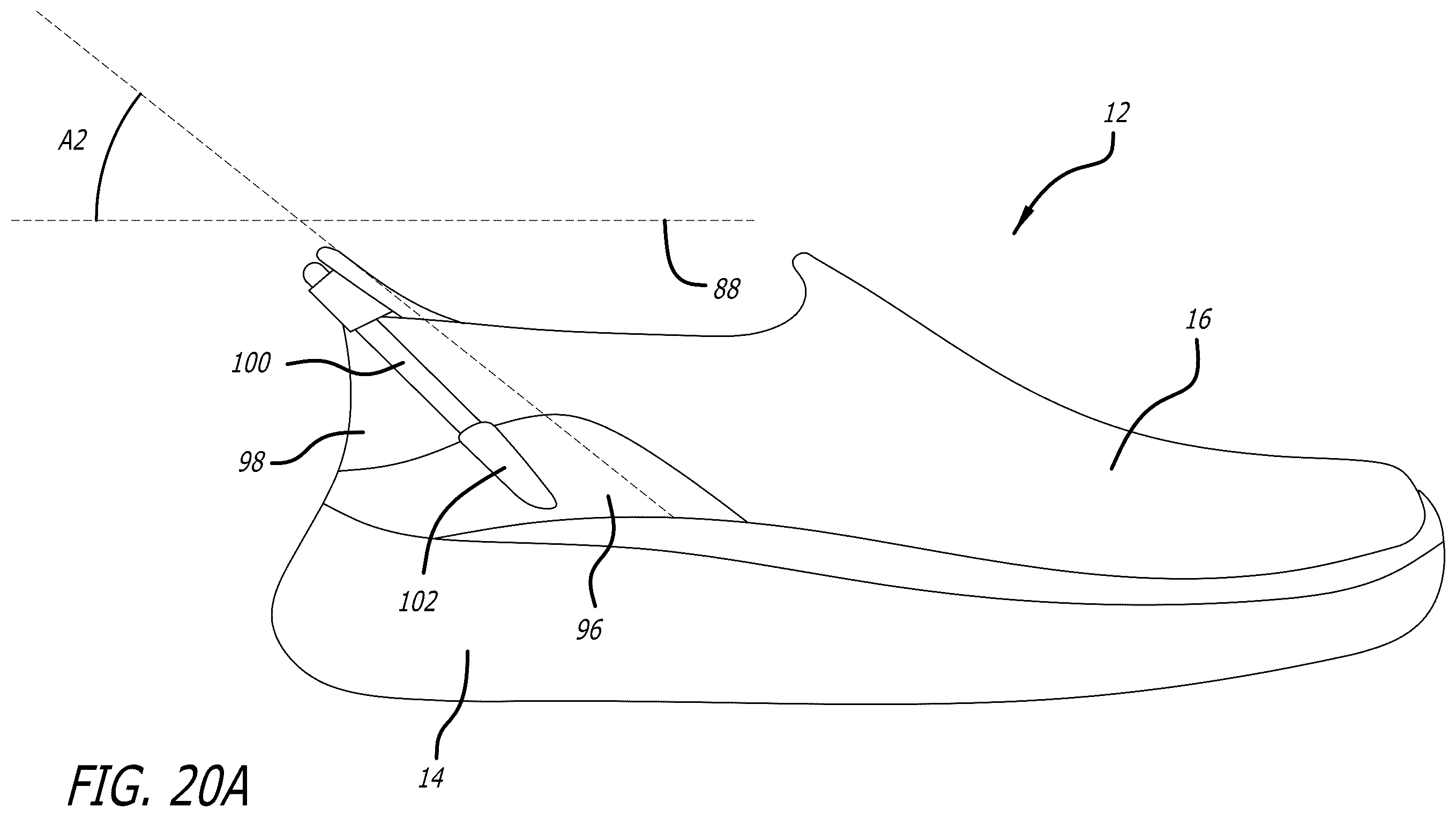 Patent US12599197 Figure 14 – Footwear heel counter for easier foot entry or removal
