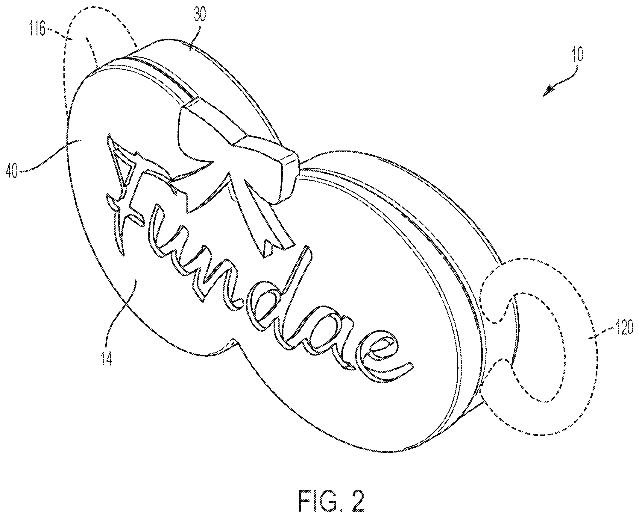 Patent US12599199 Figure 2 – Assembly for coupling an aesthetic member to an accessory
