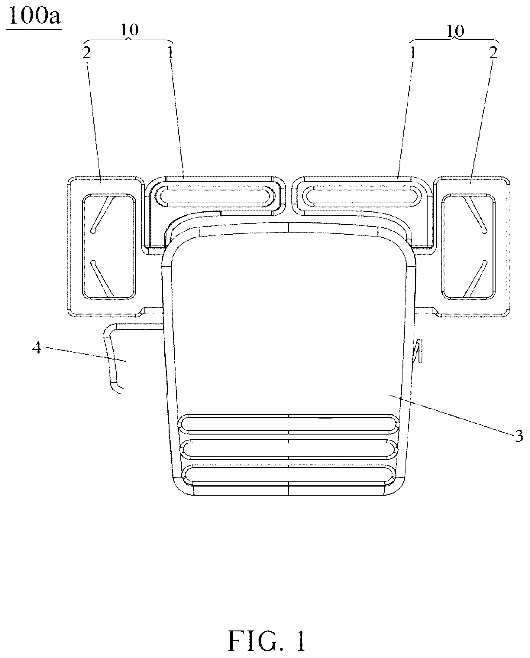 Patent US12599200 Figure 1 – Magnetic buckle assembly