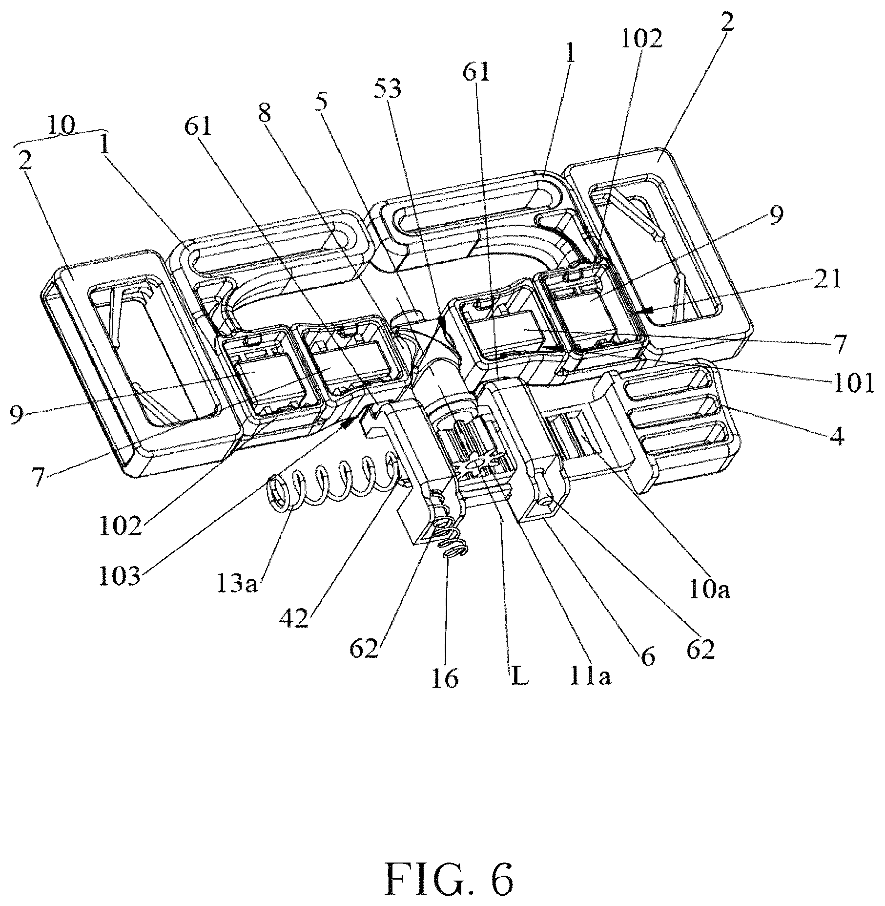 Patent US12599200 Figure 6 – Magnetic buckle assembly