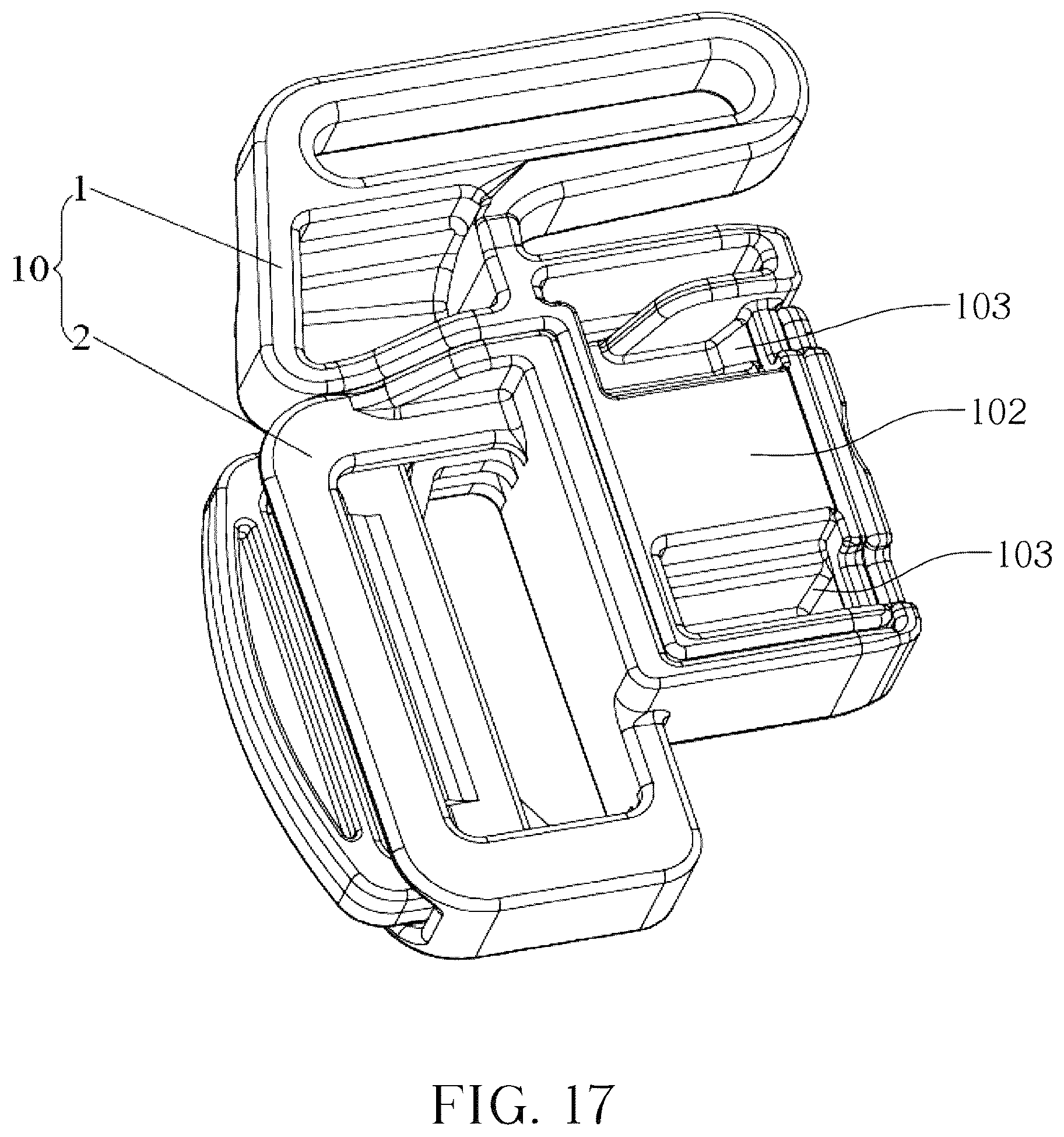 Patent US12599200 Figure 14 – Magnetic buckle assembly