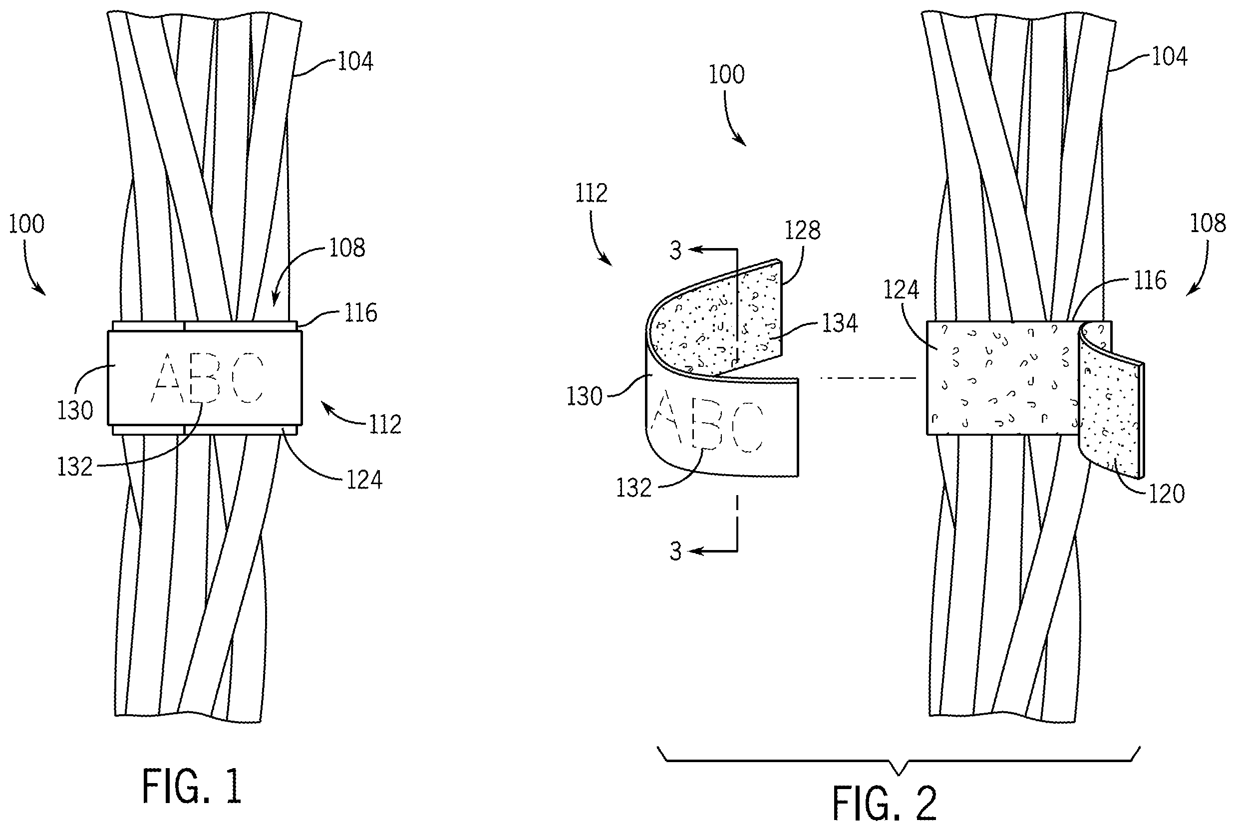 Patent US12599201 Figure 1 – Printable hook and loop structure