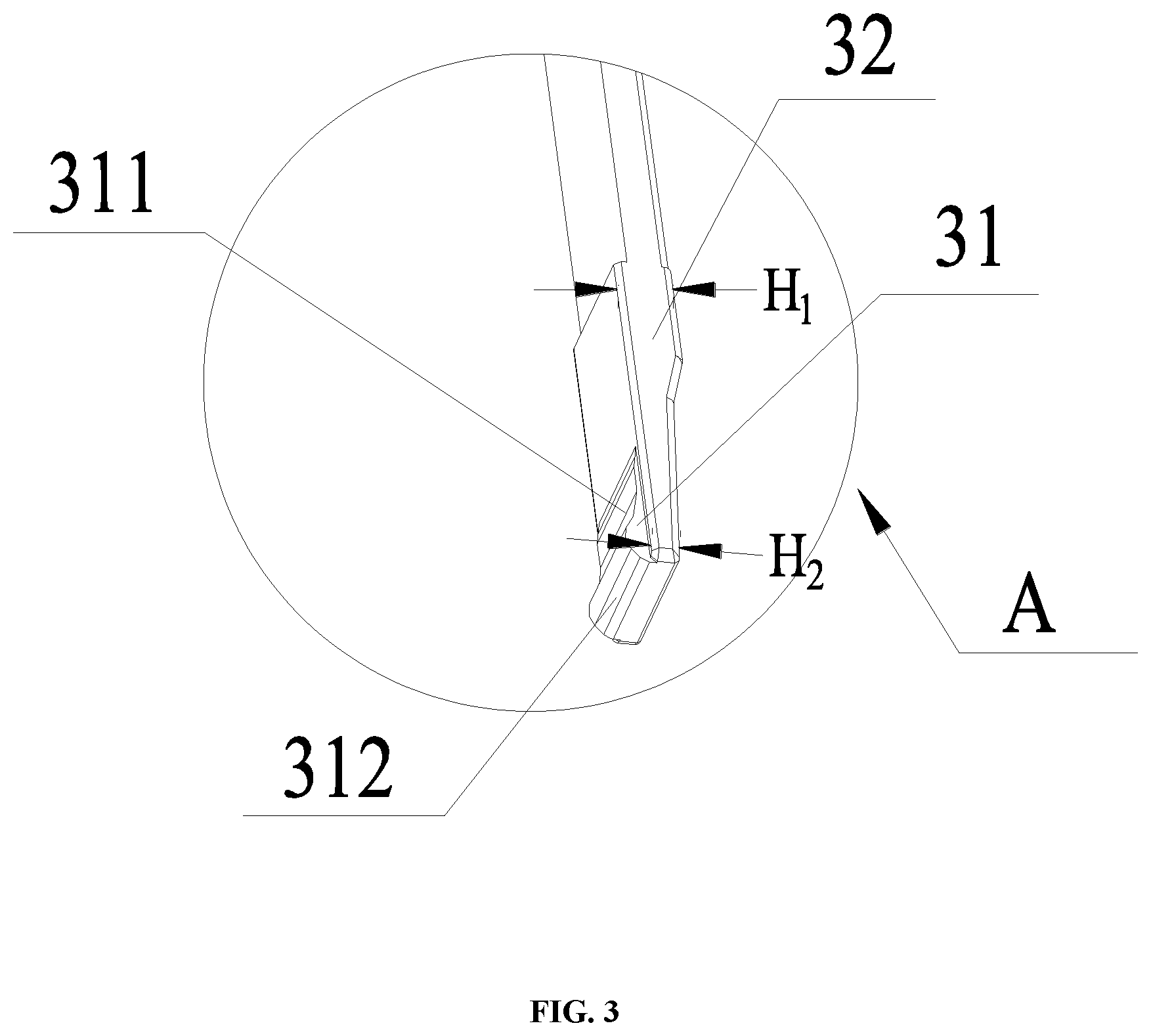Patent US12599209 Figure 3 – Card fixation assembly for card holder and card holder