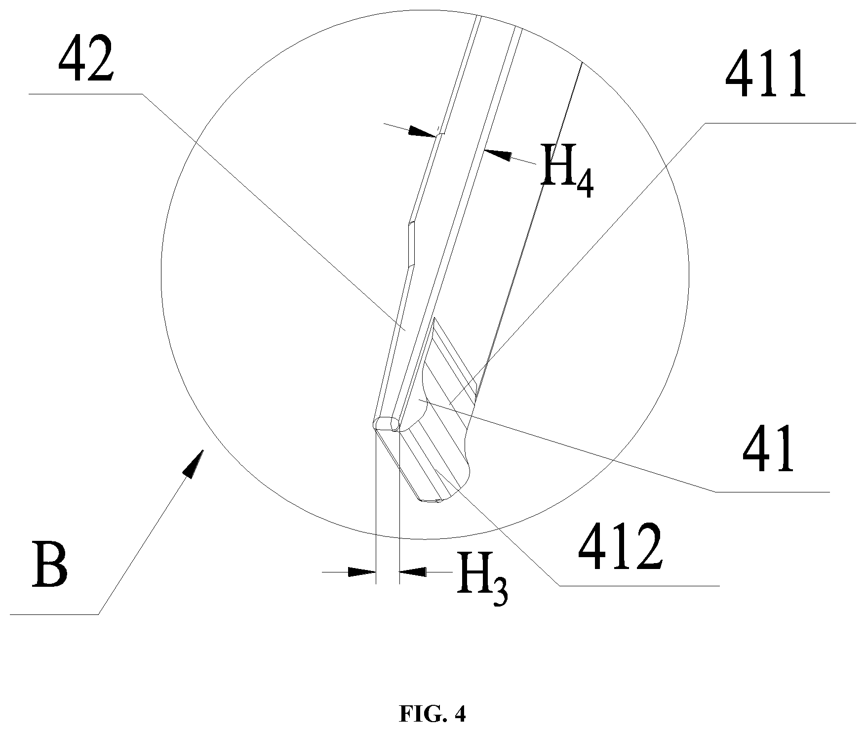 Patent US12599209 Figure 4 – Card fixation assembly for card holder and card holder